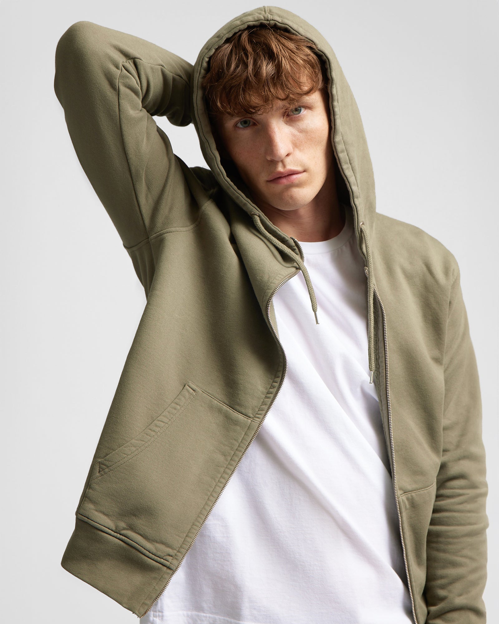 Classic Organic Zip Hood - Desert Khaki