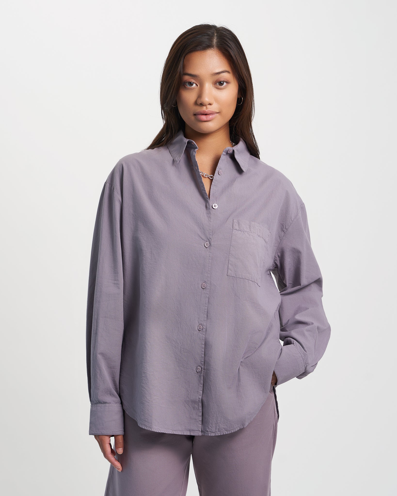 Organic Oversized Shirt - Hunter Green