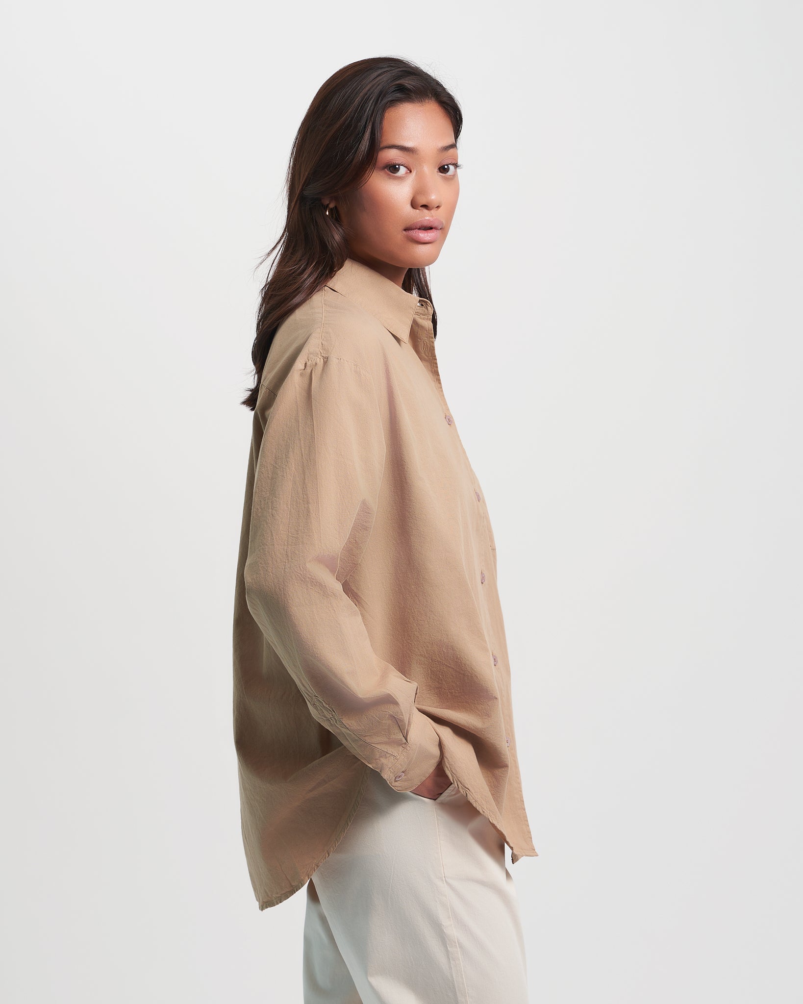 Organic Oversized Shirt - Light Aqua