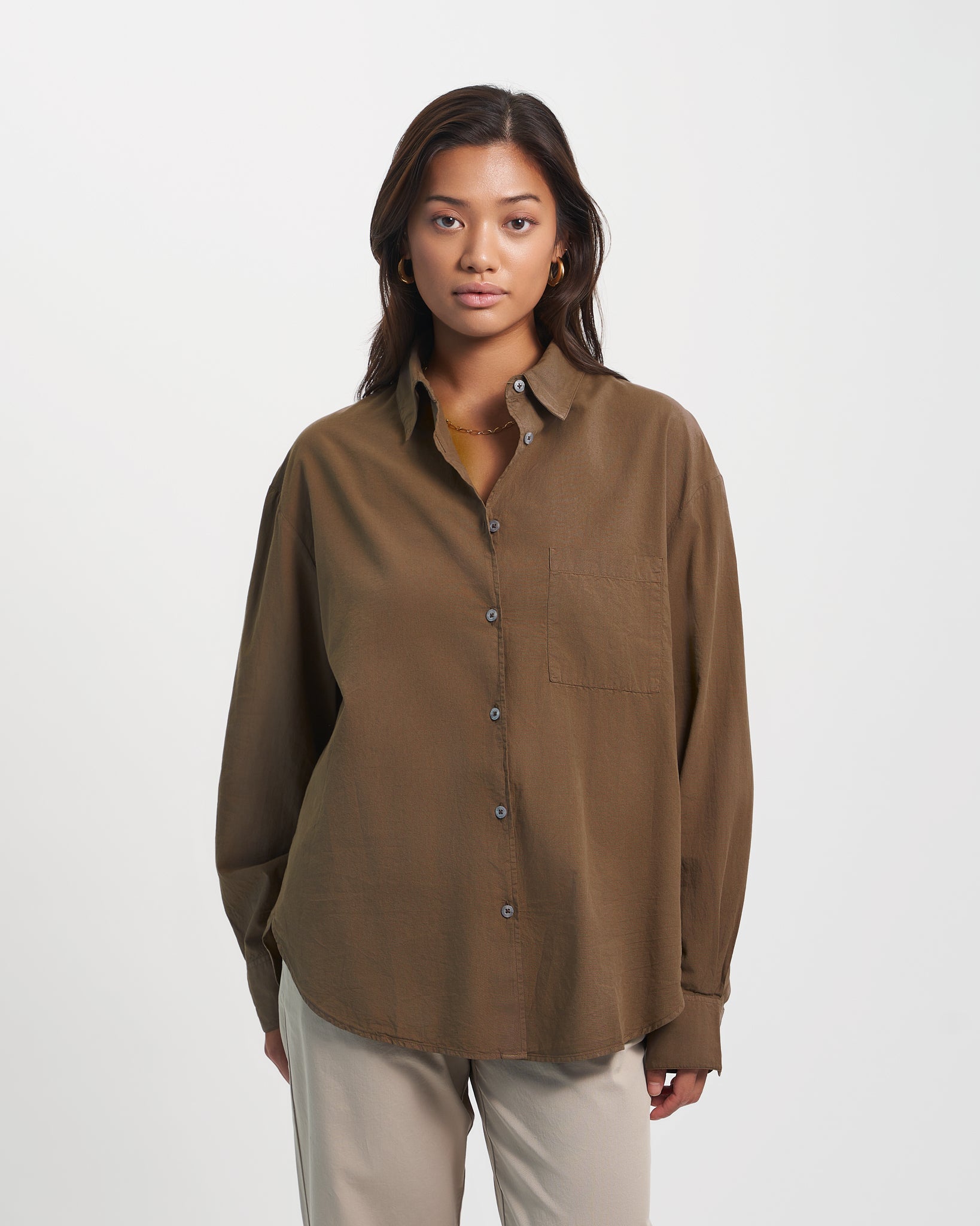 Organic Oversized Shirt - Petrol Blue