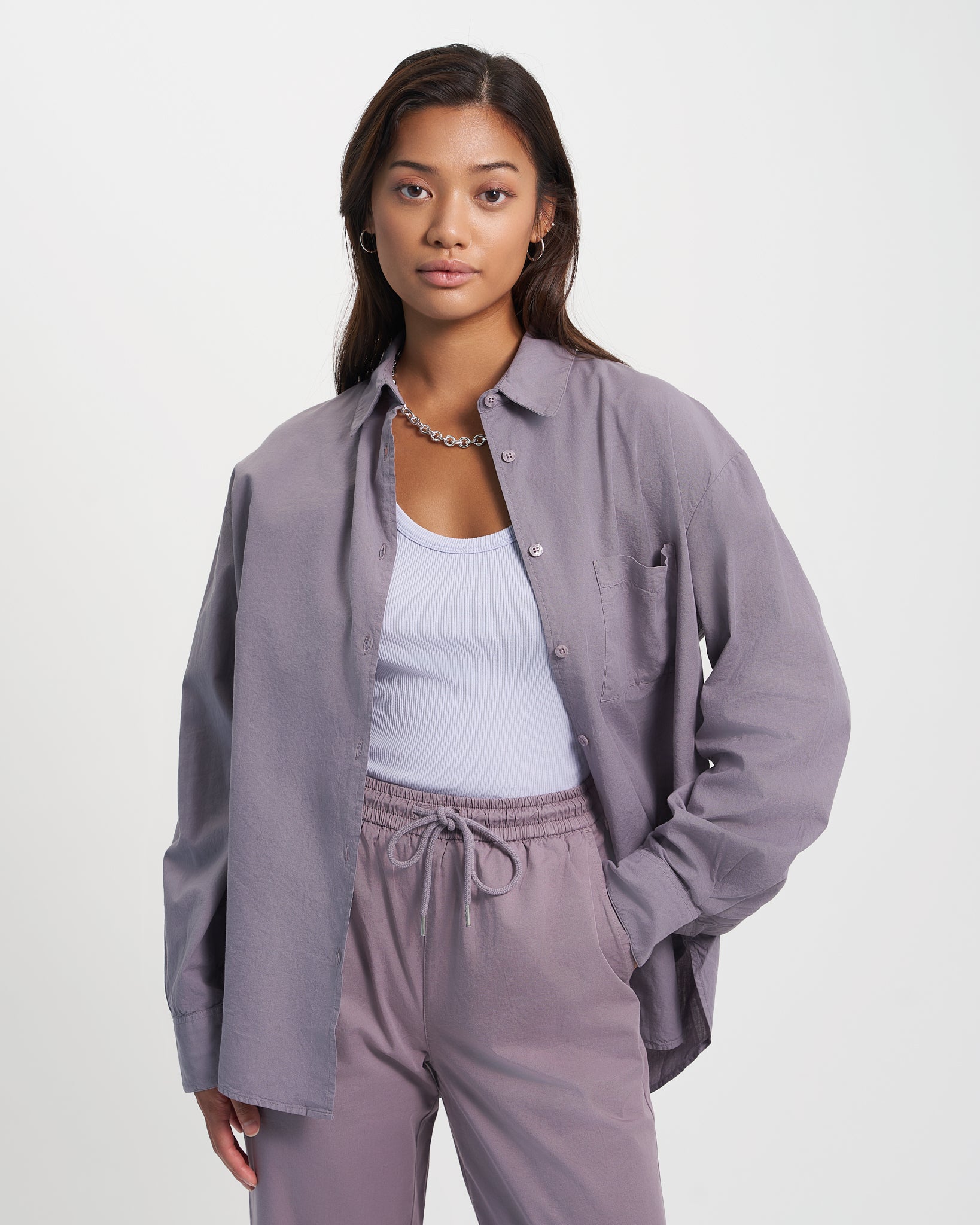 Organic Oversized Shirt - Purple Haze