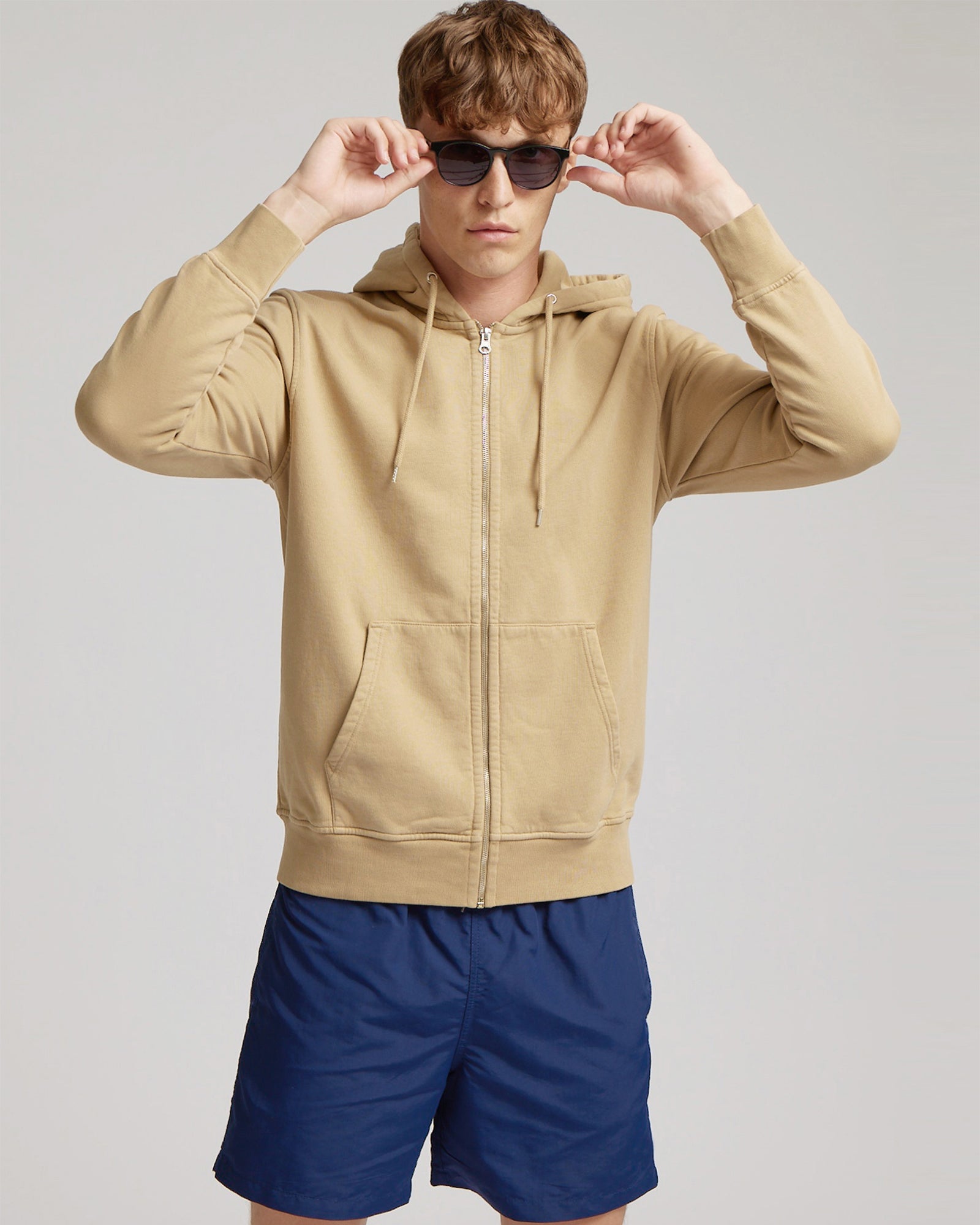 Classic Organic Zip Hood - Sahara Camel