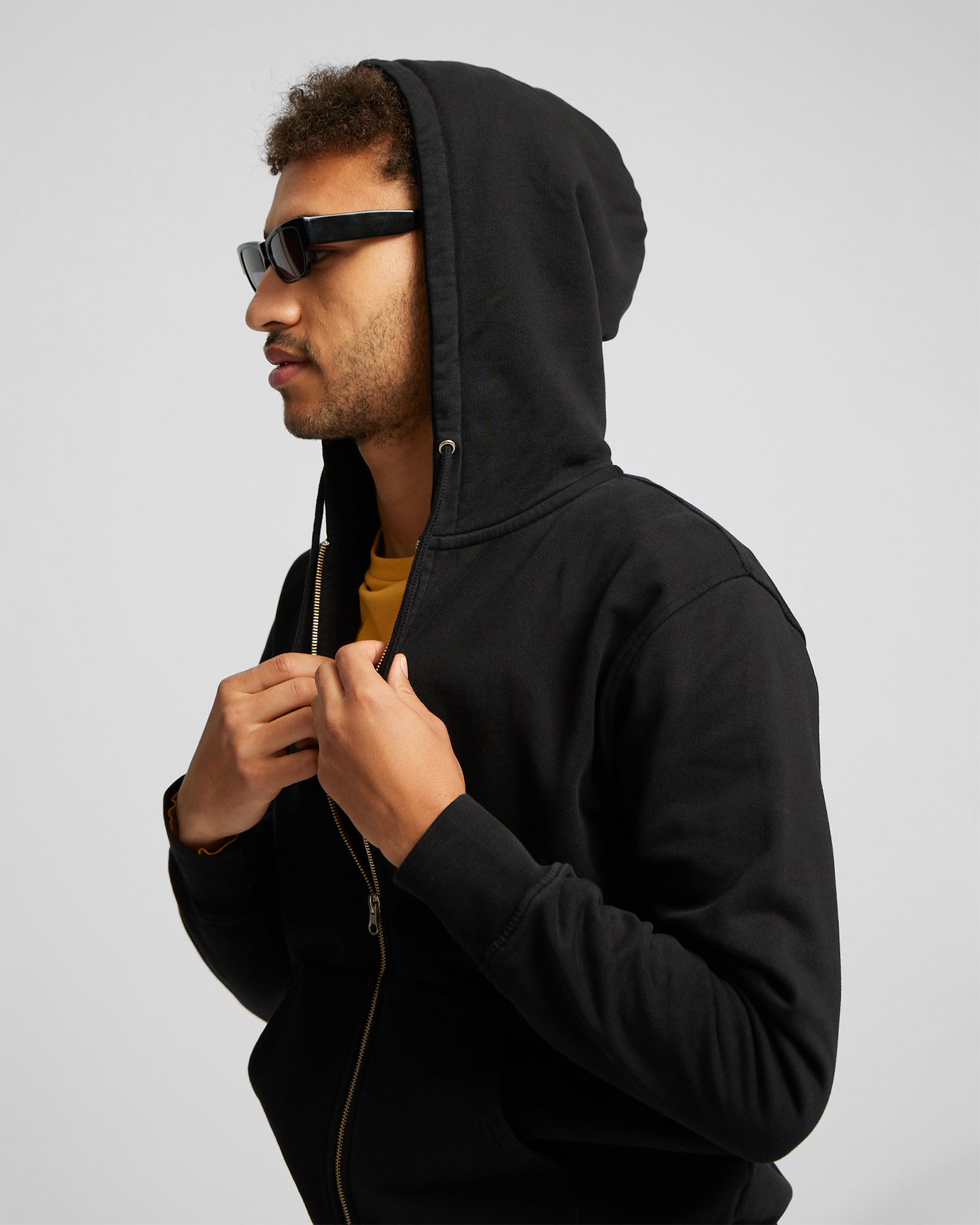 Classic Organic Zip Hood - Deep Black