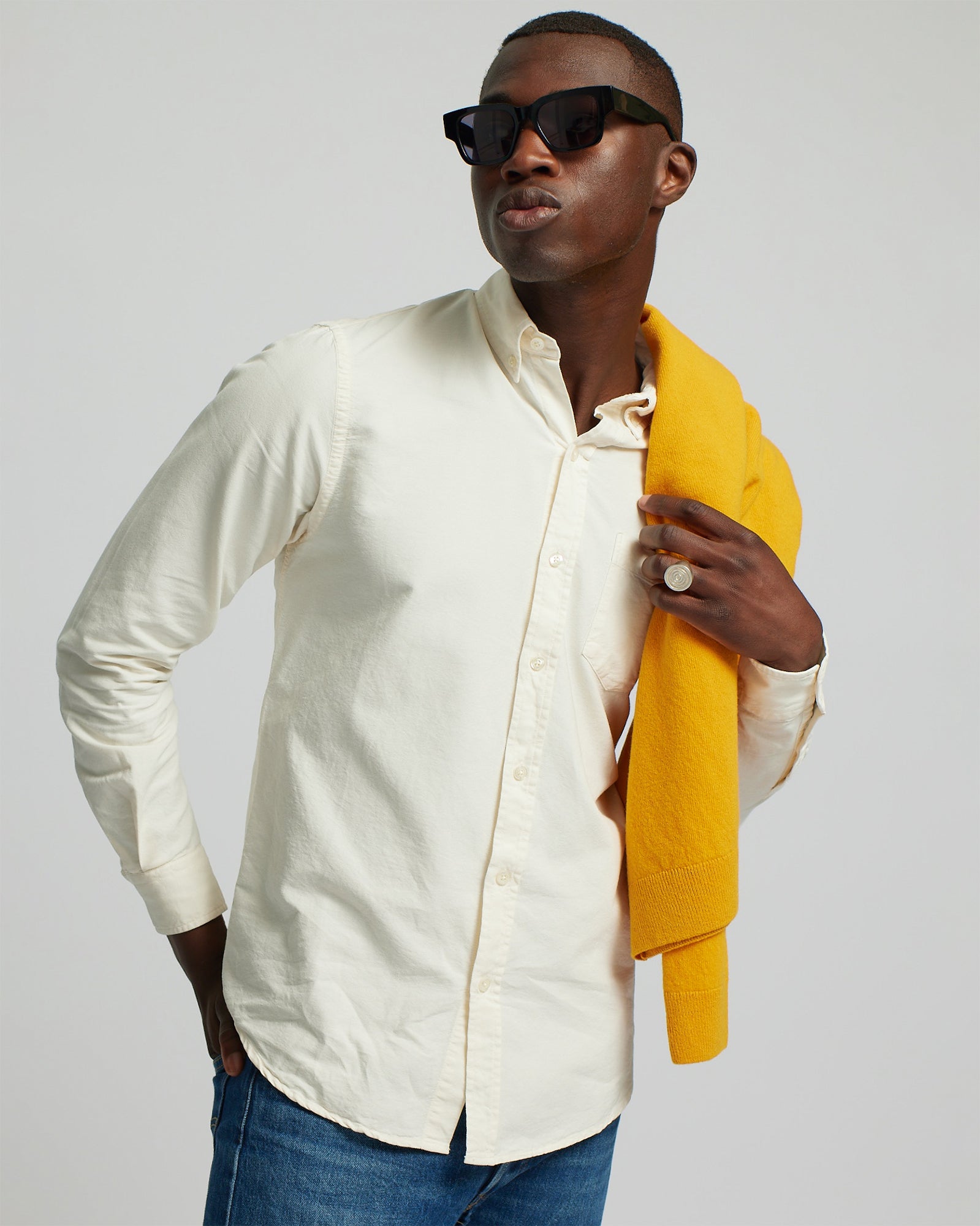 Organic Button Down Shirt - Lemon Yellow