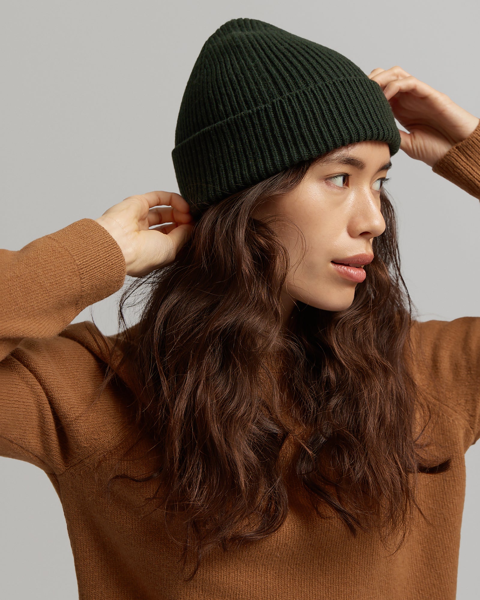 Merino Wool Beanie - Emerald Green