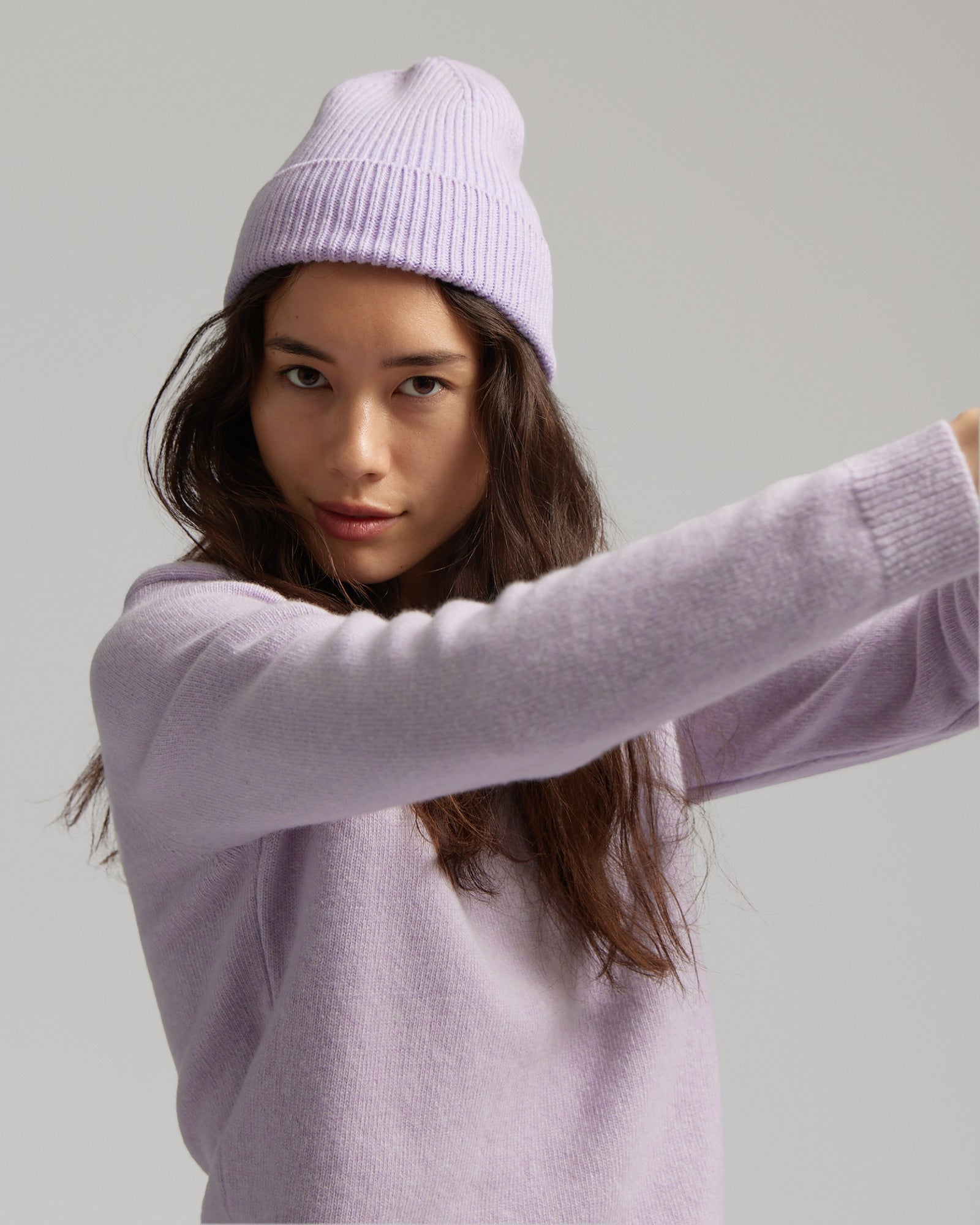 Merino Wool Beanie - Soft Lavender