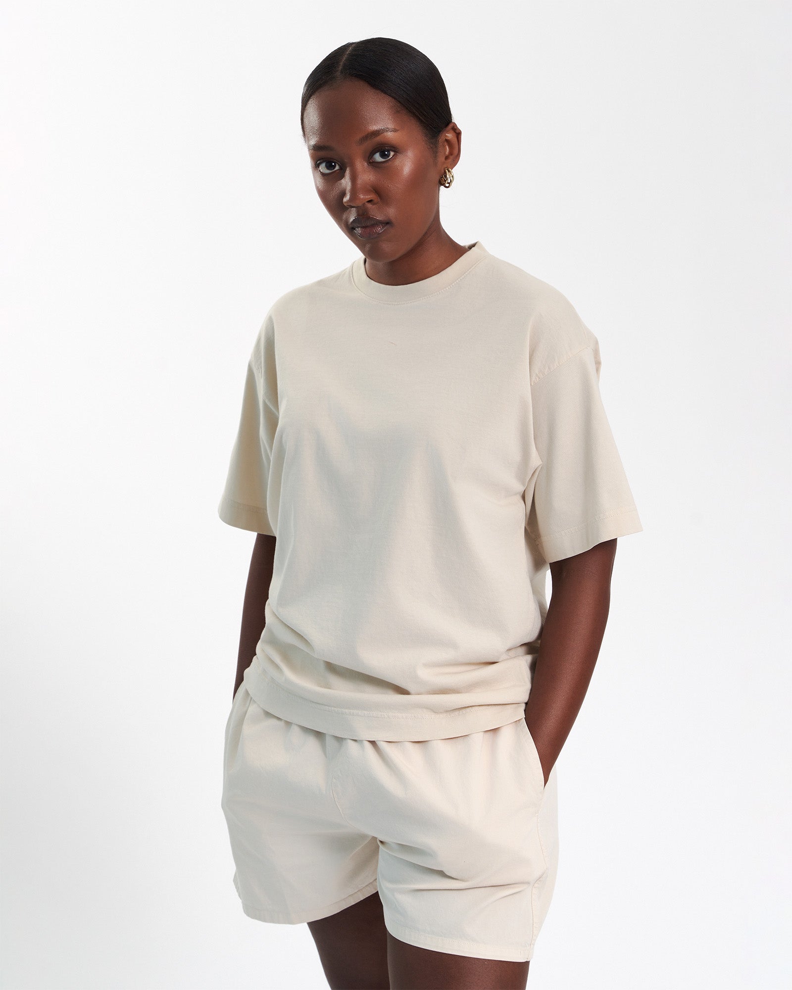 Oversized Organic T-Shirt - Sahara Camel