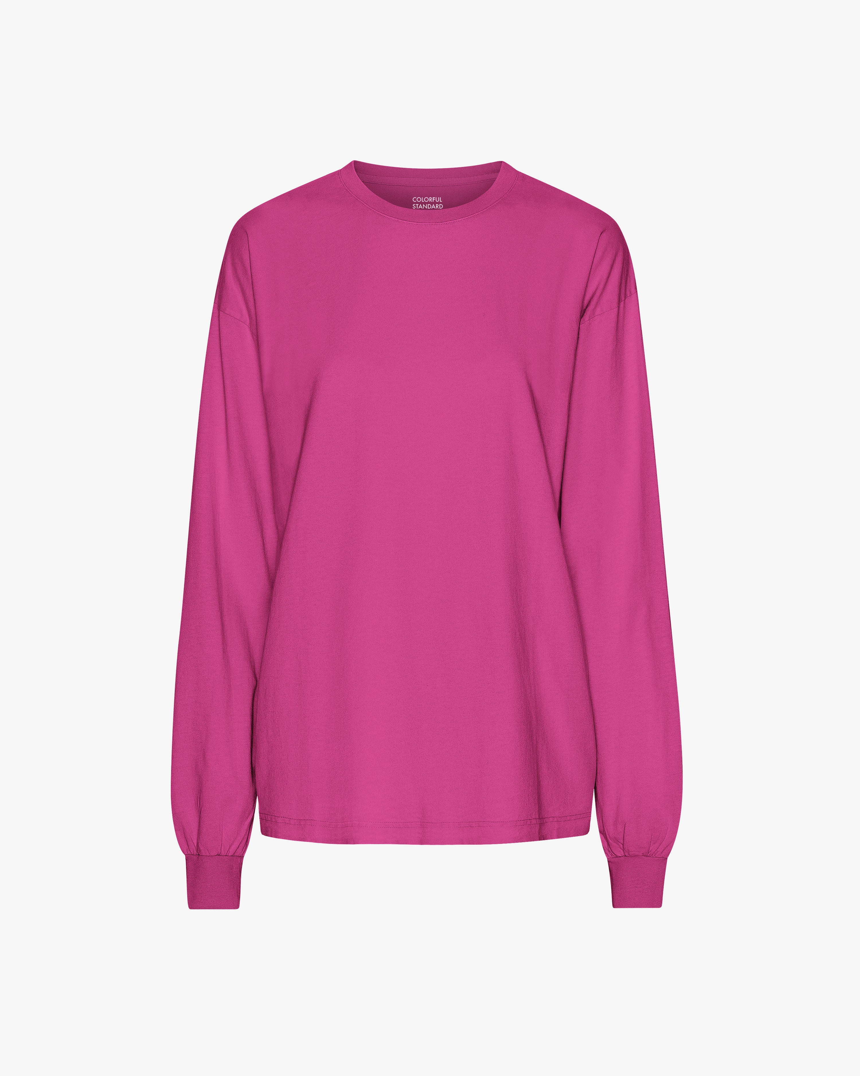 Oversized Organic LS T-shirt - Magenta Blaze