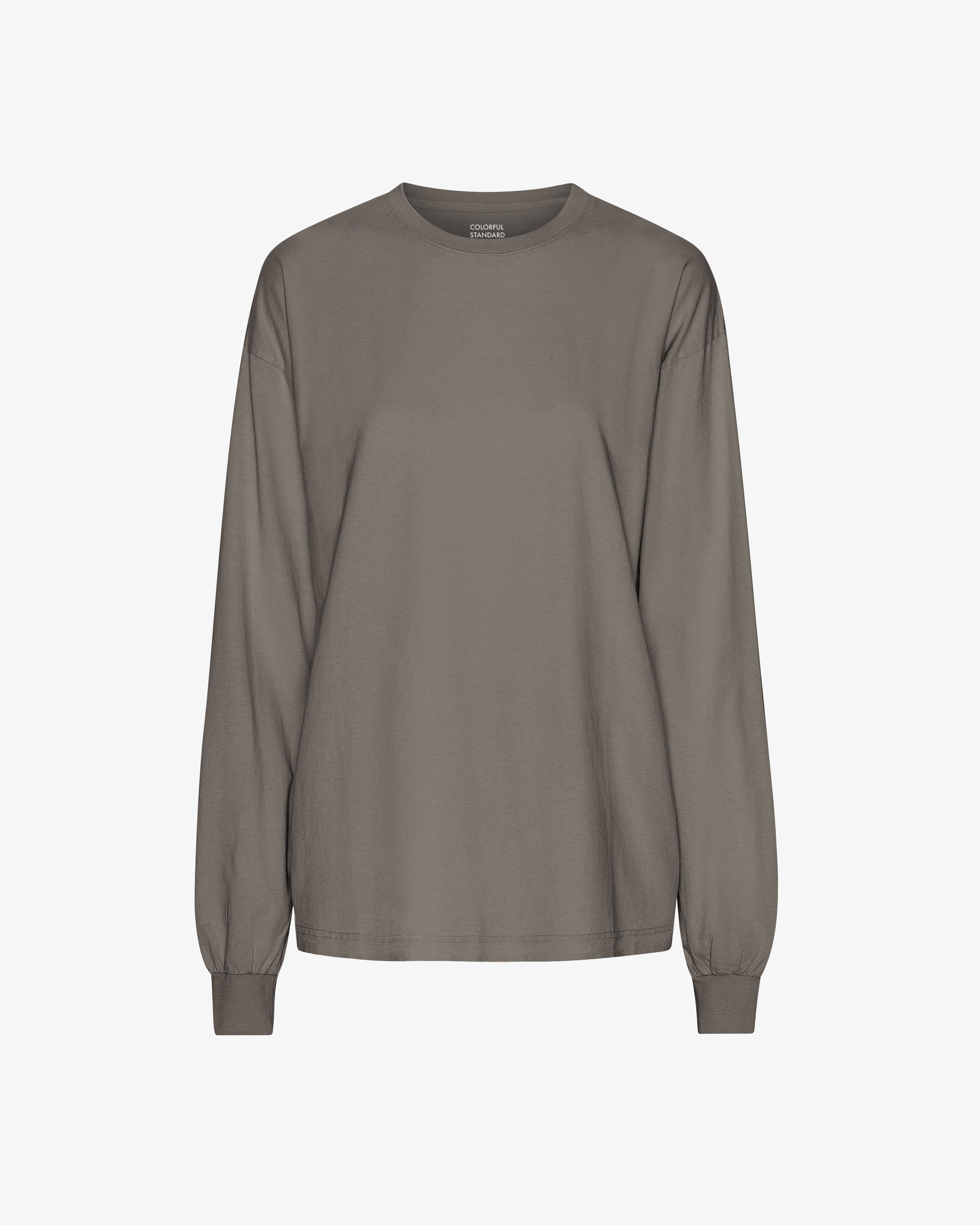 Oversized Organic LS T-shirt - Misty Brown