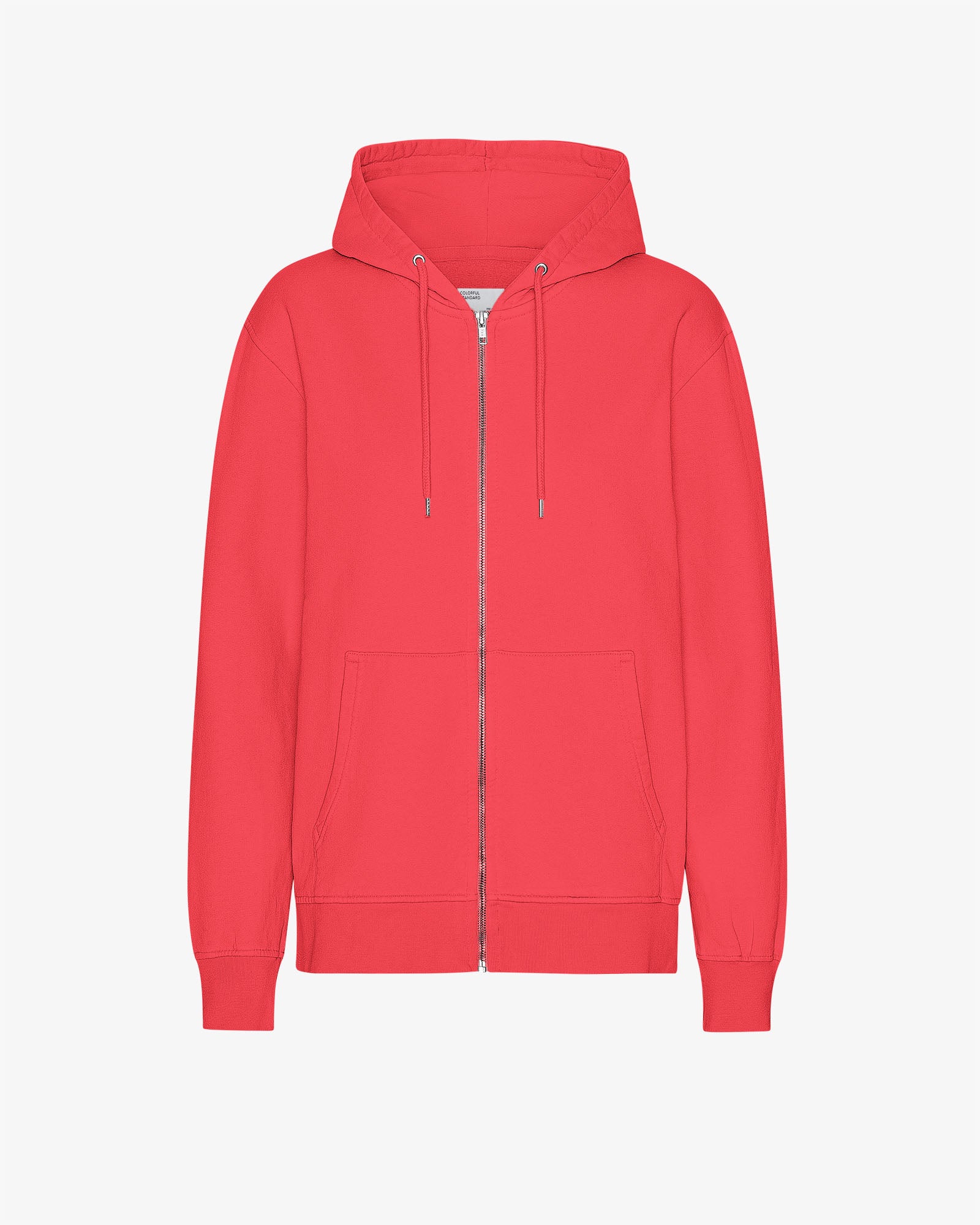 Classic Organic Zip Hood - Red Tangerine