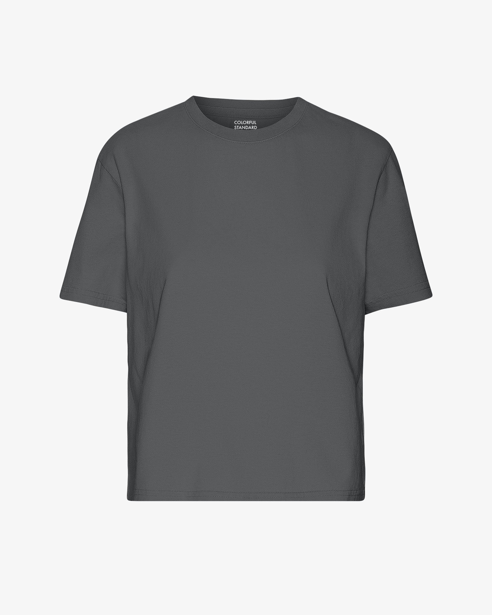 Organic Boxy Crop Tee - Lava Grey