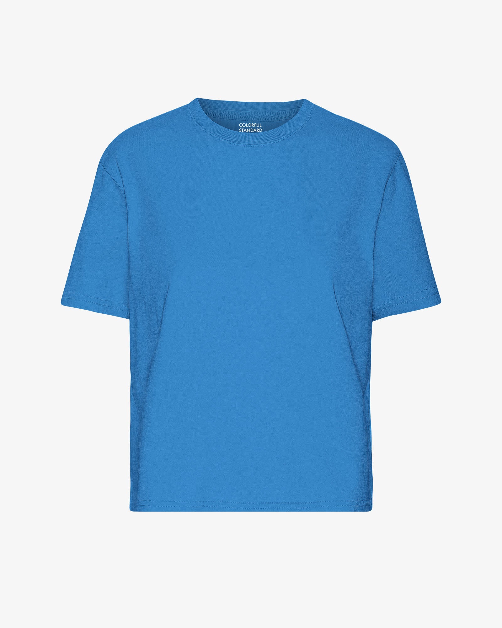 Organic Boxy Crop Tee - Pacific Blue