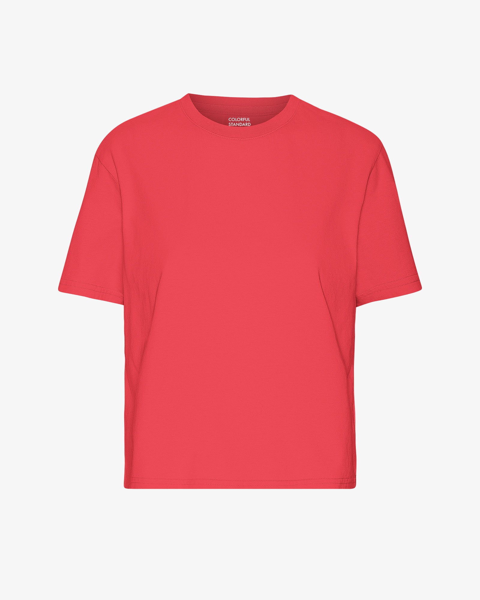 Organic Boxy Crop Tee - Red Tangerine