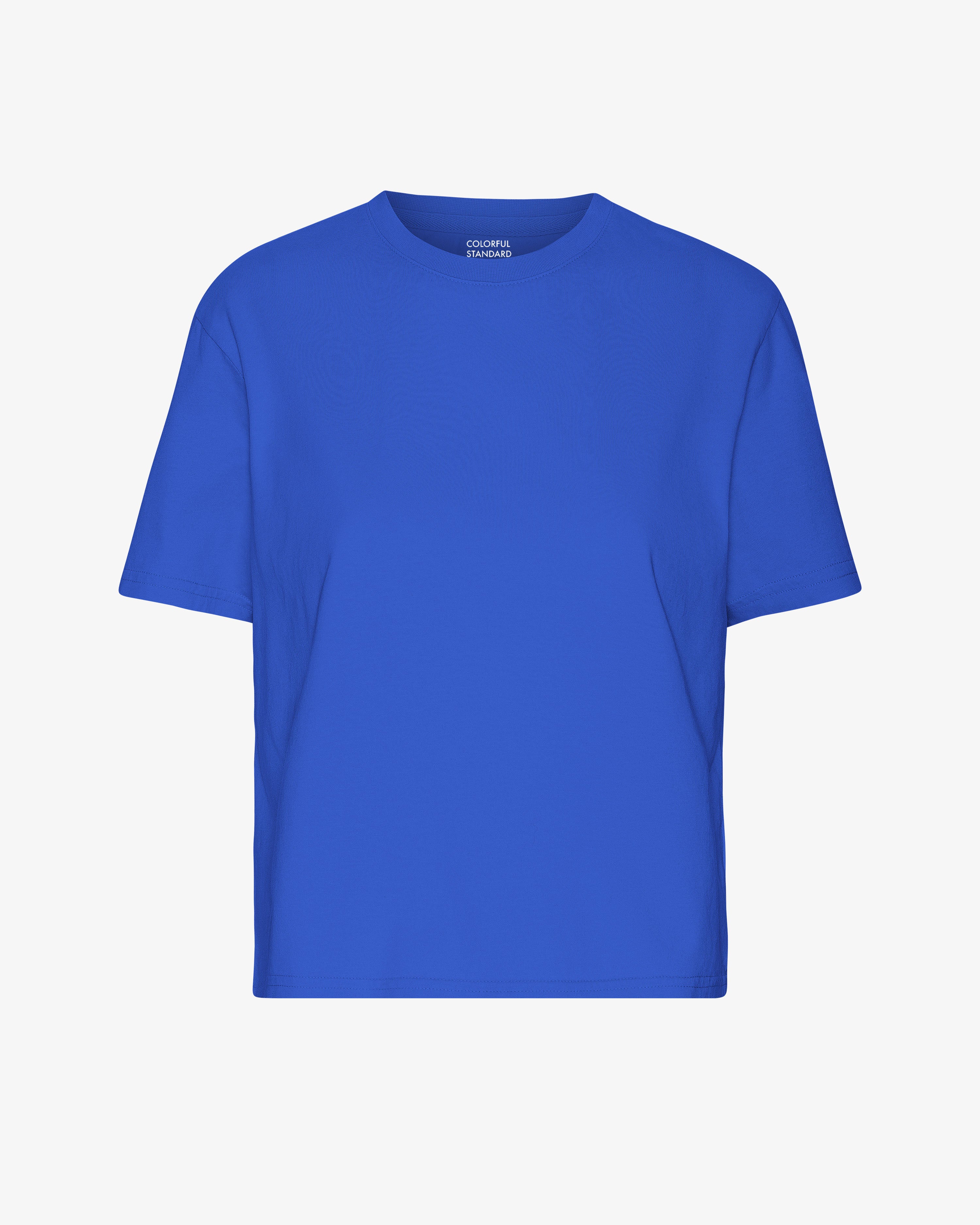 Organic Boxy Crop Tee - Sapphire Blue