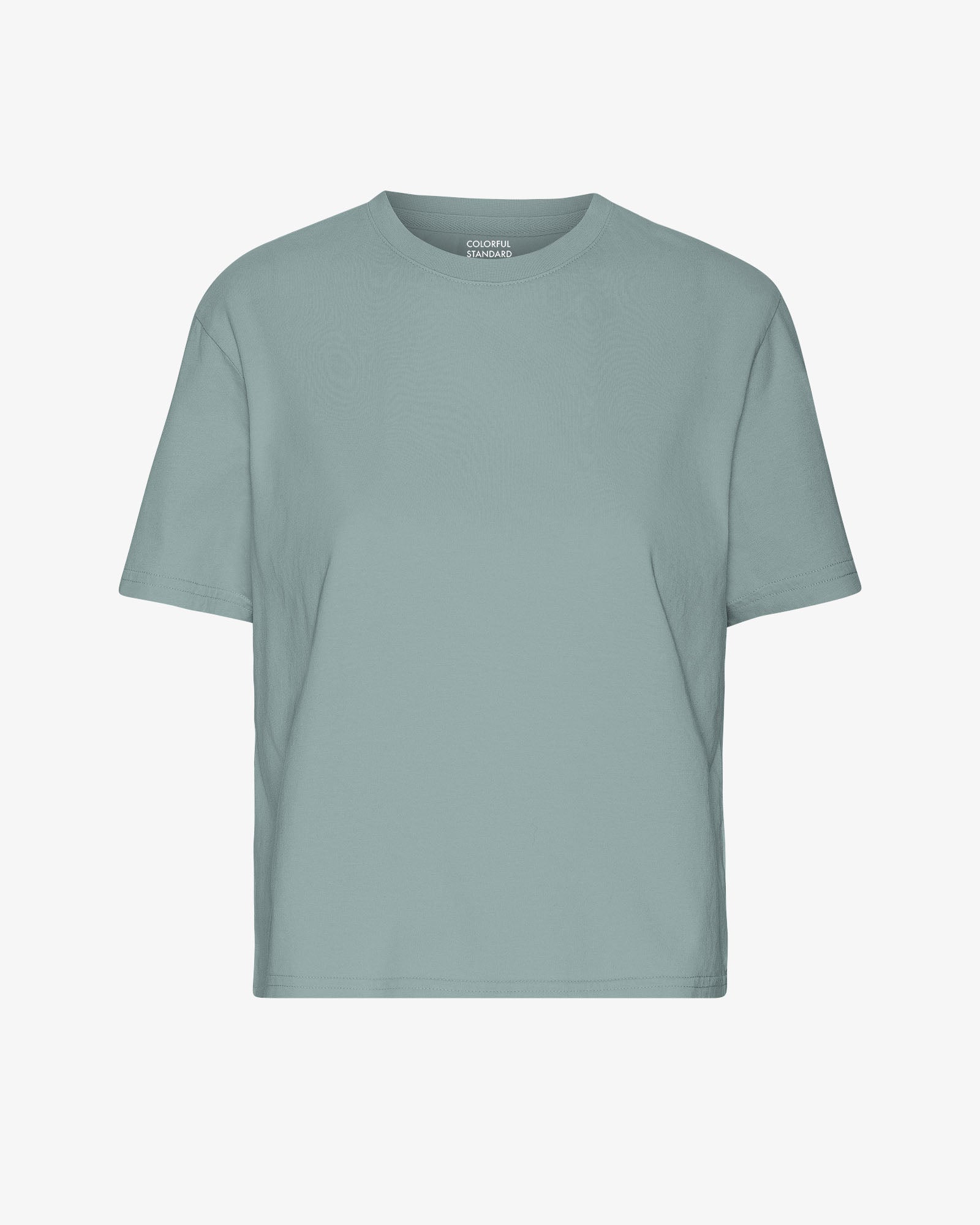 Organic Boxy Crop Tee - Steel Blue