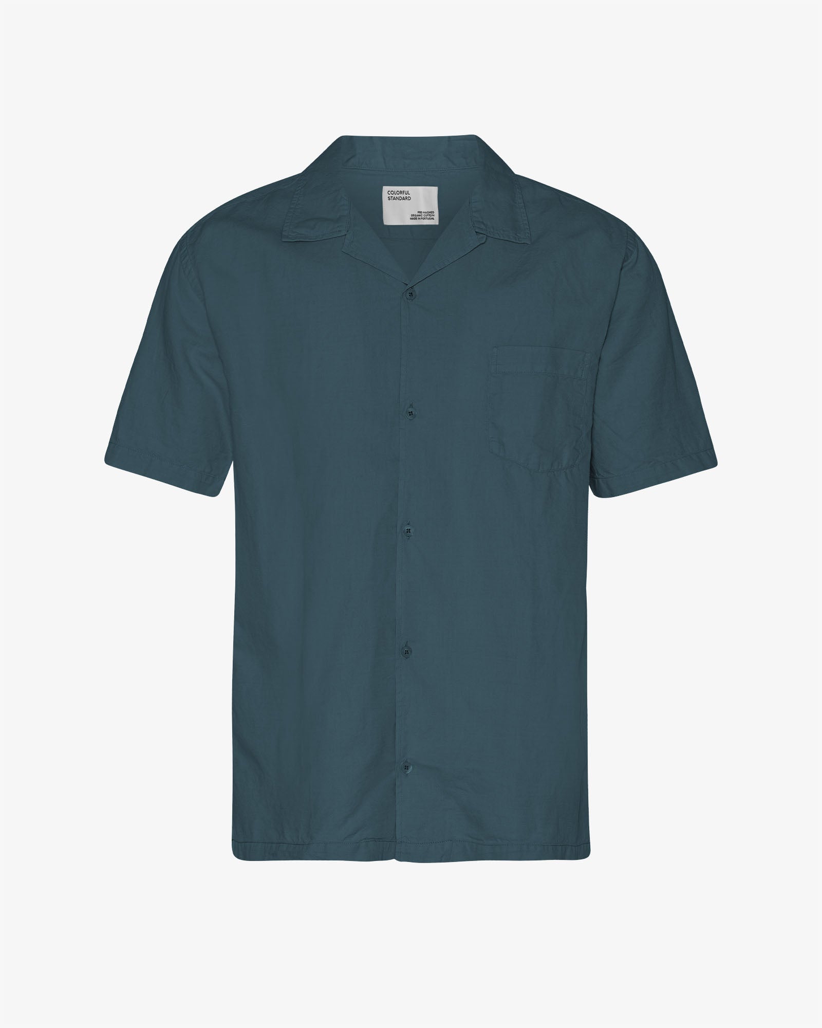 Linen Short Sleeved Shirt - Petrol Blue