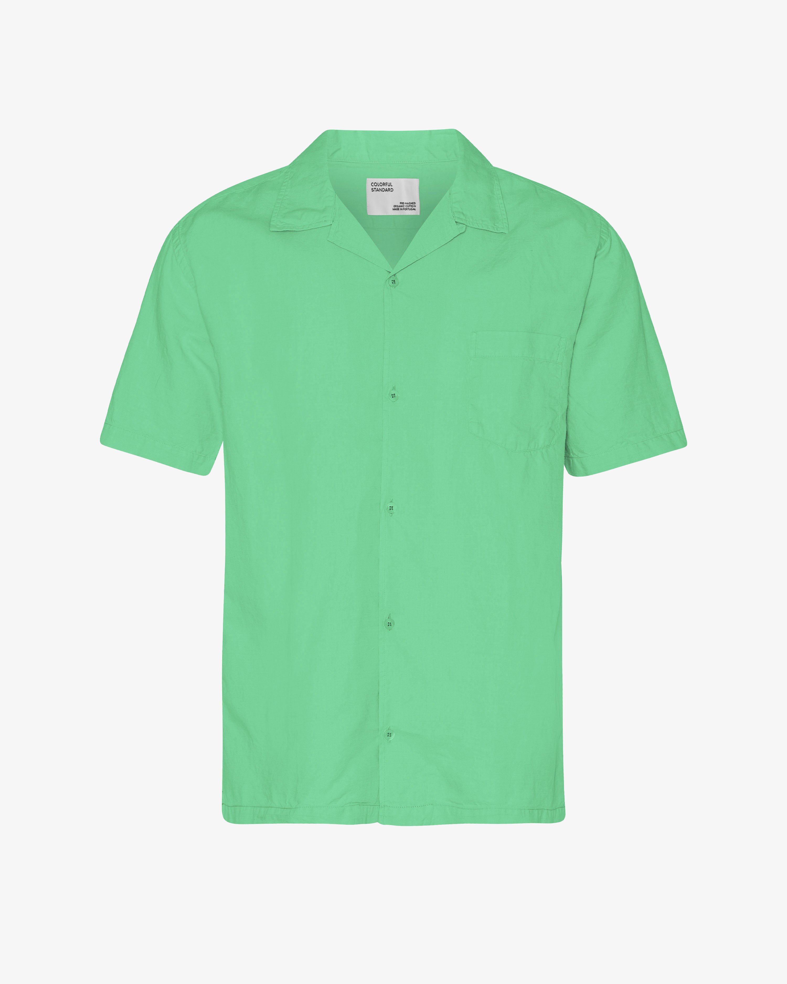 Linen Short Sleeved Shirt - Spring Green