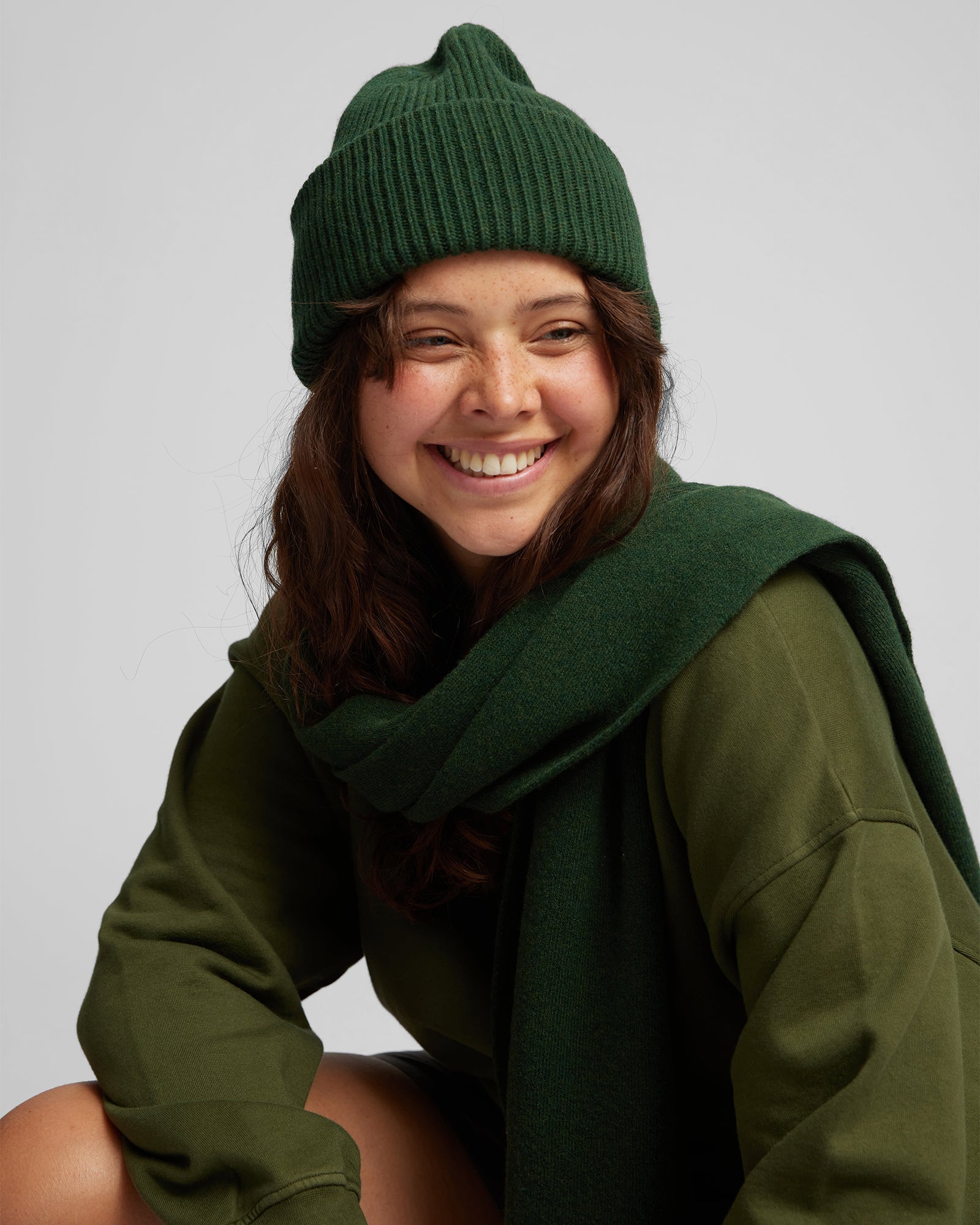 Merino Wool Scarf - Emerald Green