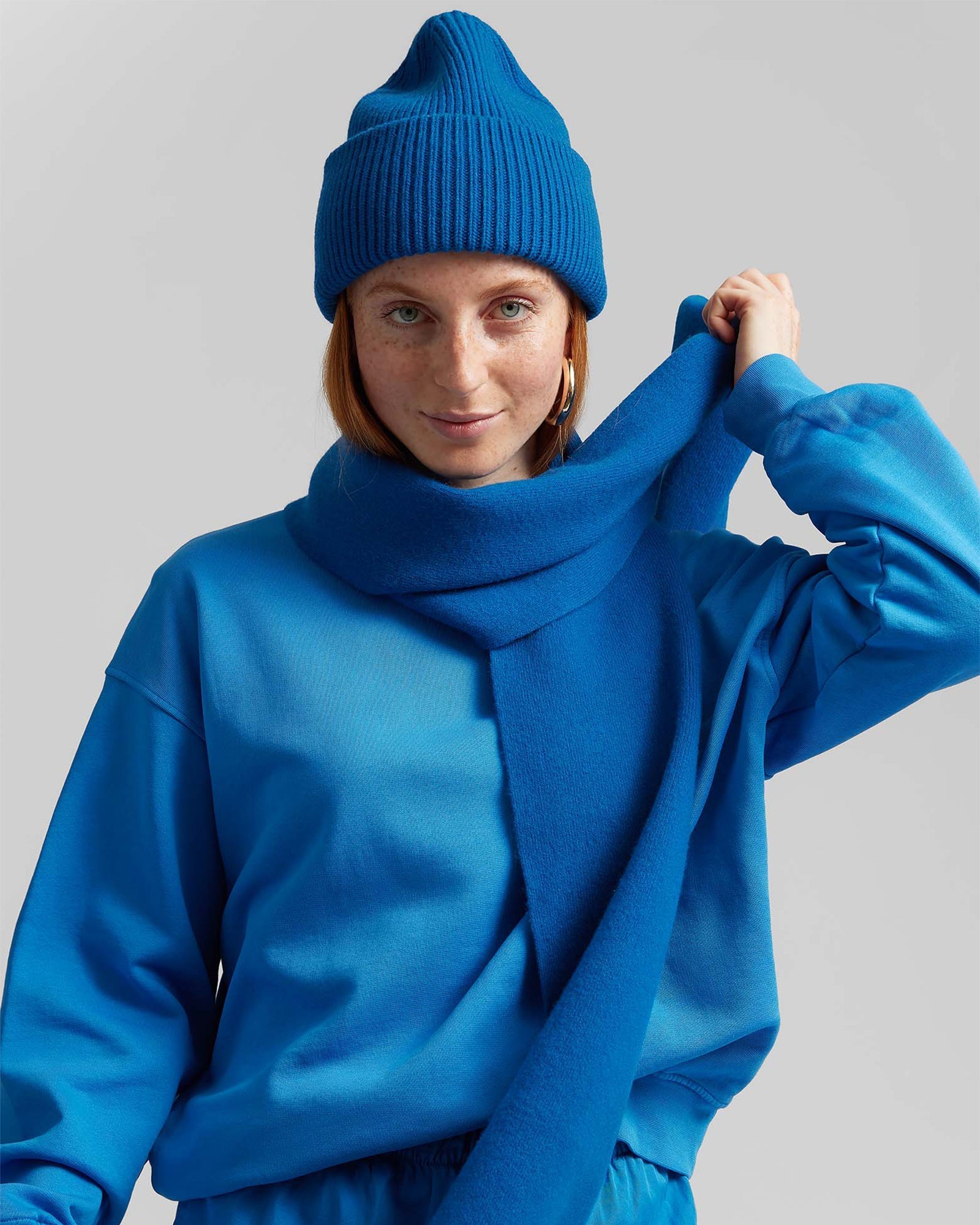 Merino Wool Scarf - Pacific Blue