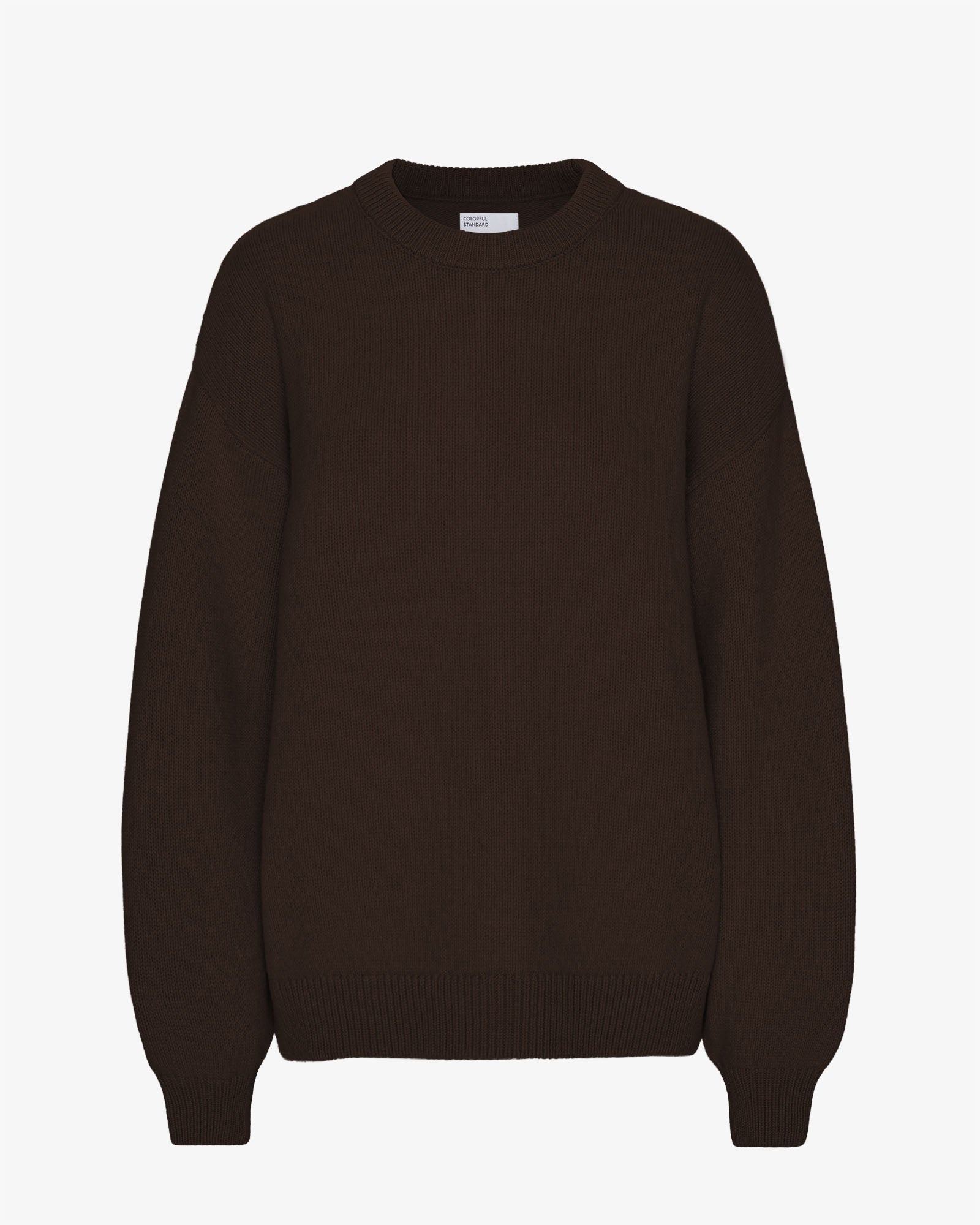 Oversized Merino Wool Crew - Coffee Brown