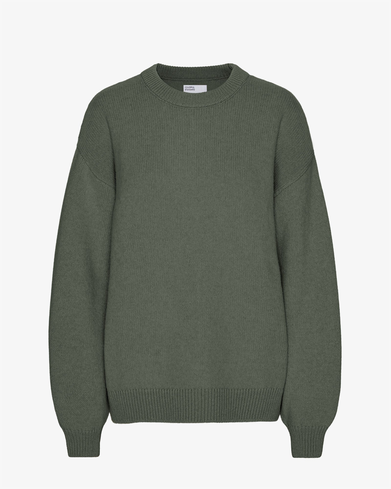 Oversized Merino Wool Crew - Dusty Olive