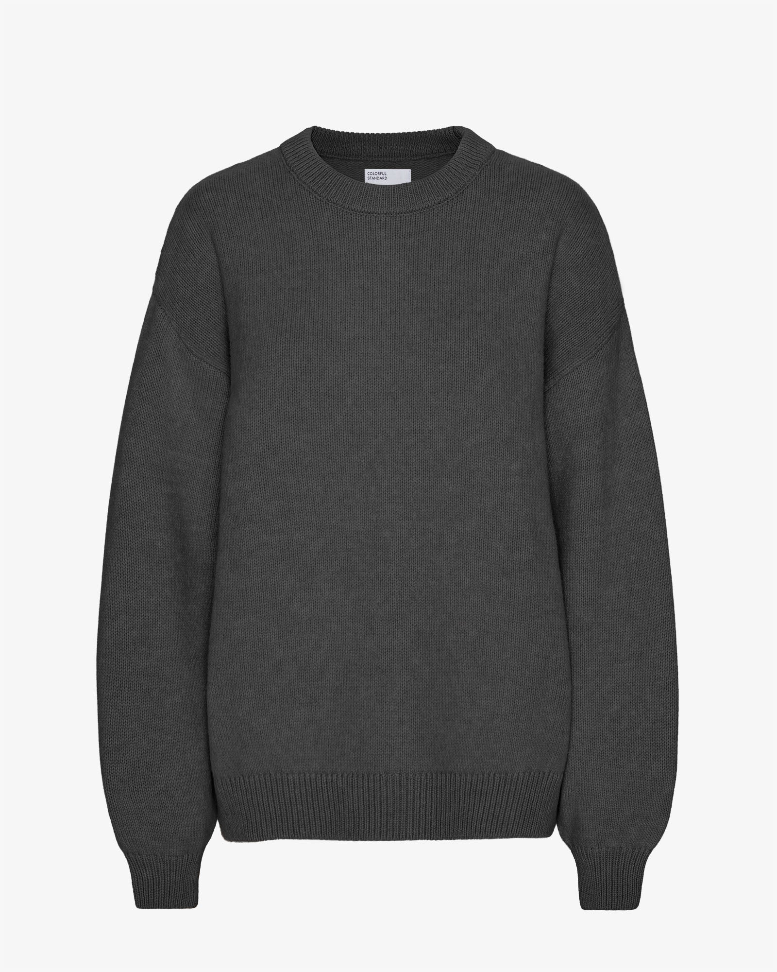 Oversized Merino Wool Crew - Lava Grey