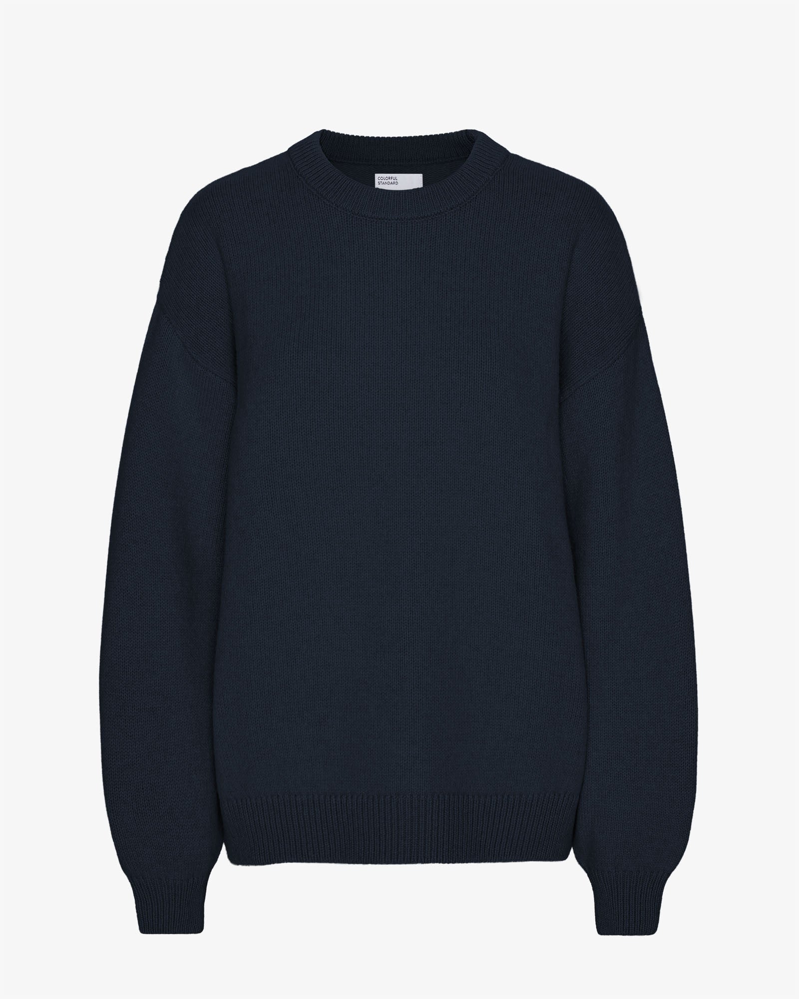 Oversized Merino Wool Crew - Navy Blue