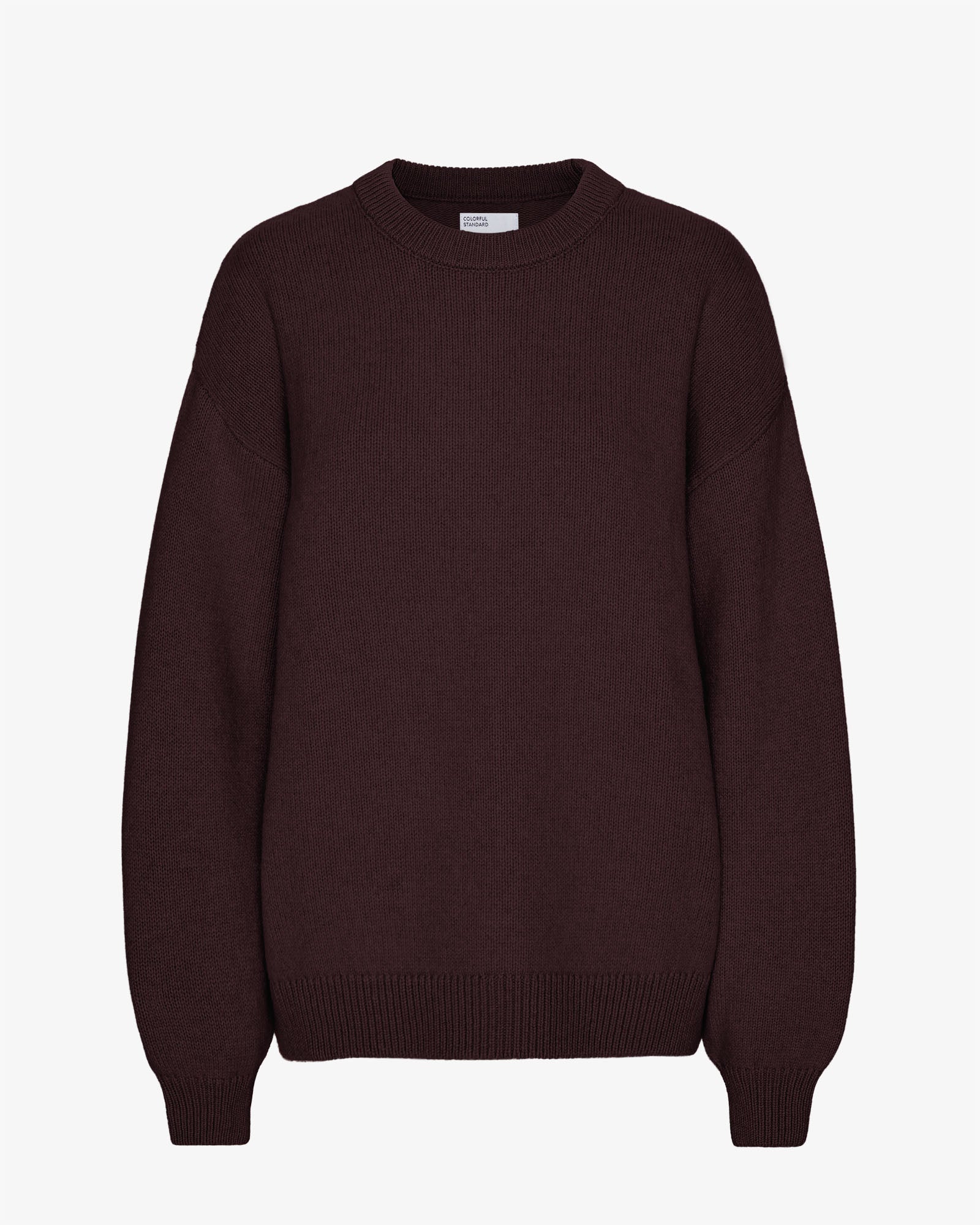 Oversized Merino Wool Crew - Oxblood Red