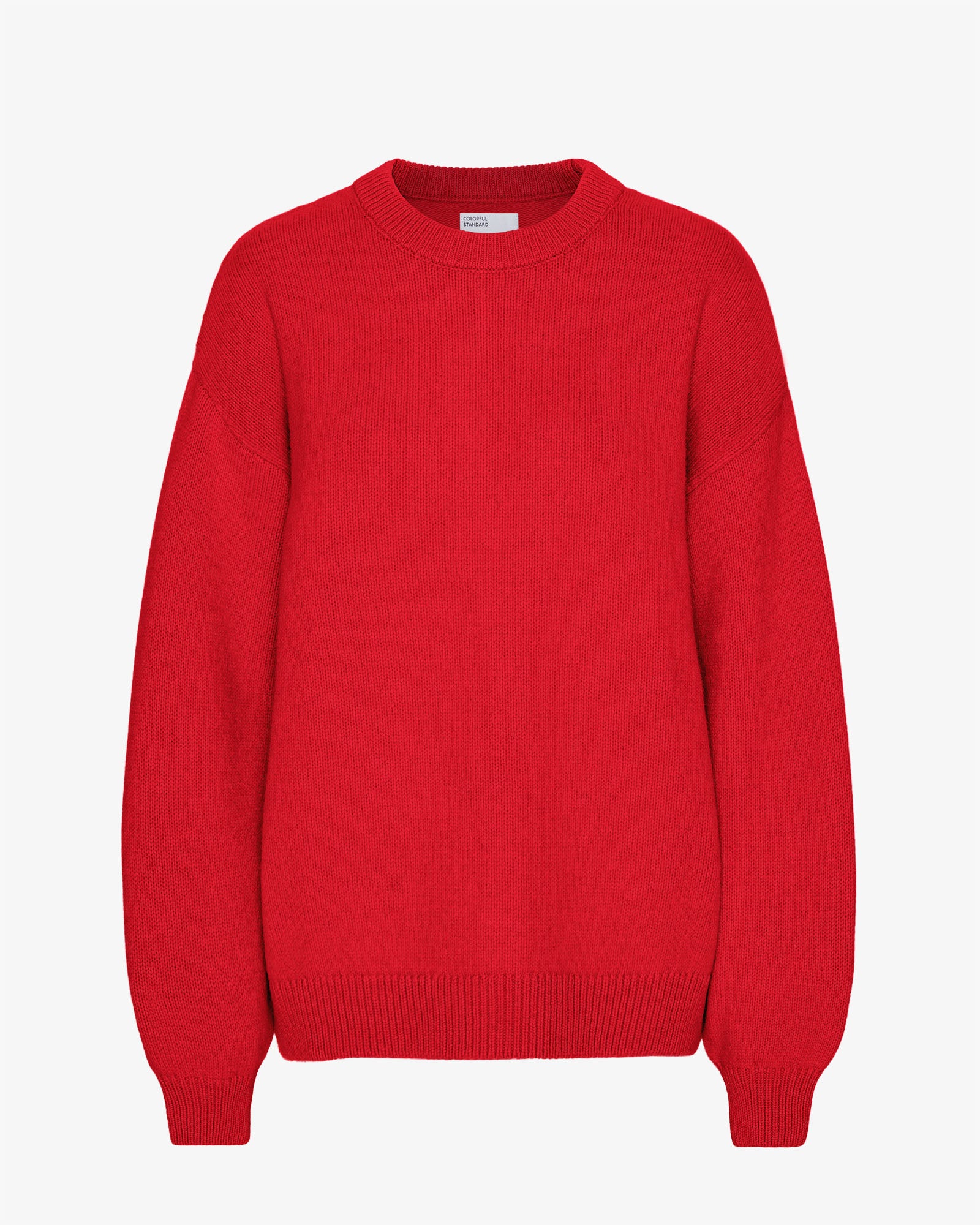 Oversized Merino Wool Crew - Scarlet Red