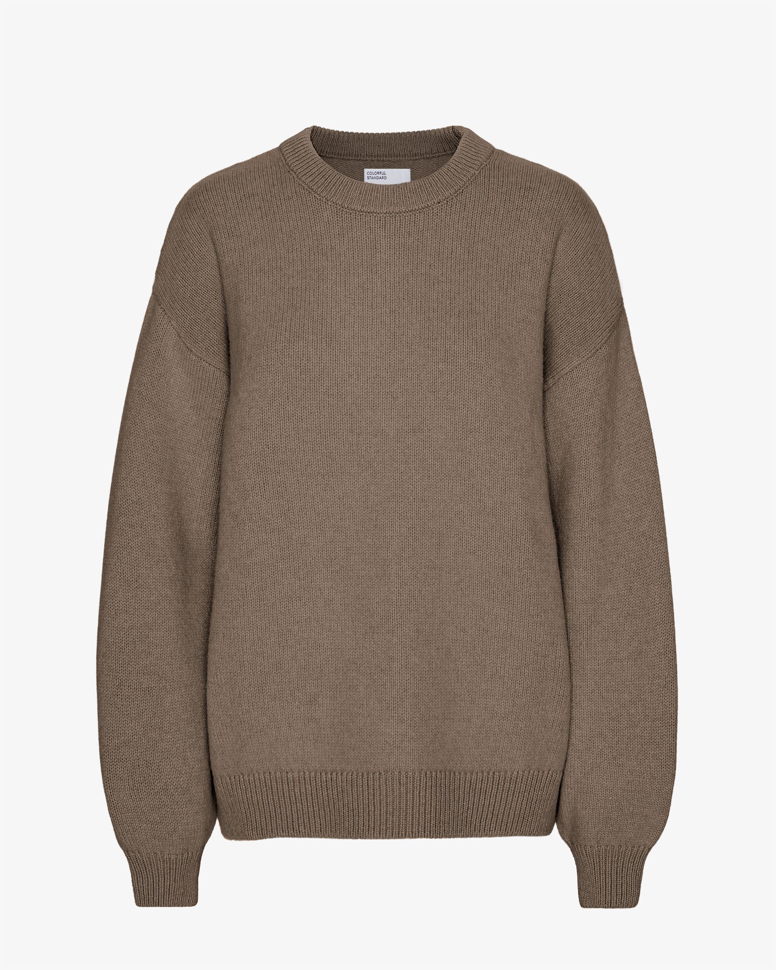 Oversized Merino Wool Crew - Warm Taupe