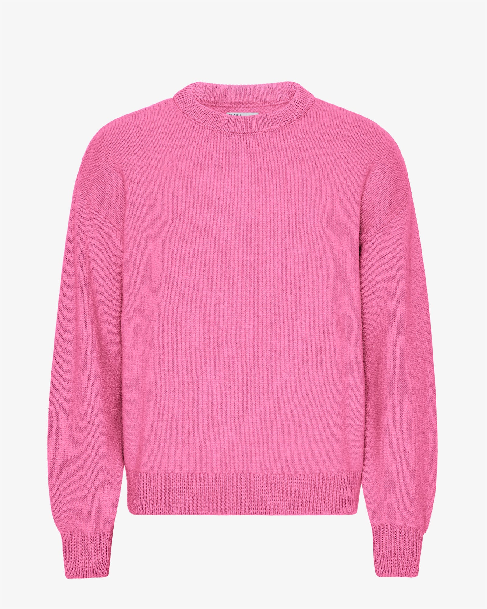 Oversized Merino Wool Crew - Bubblegum Pink