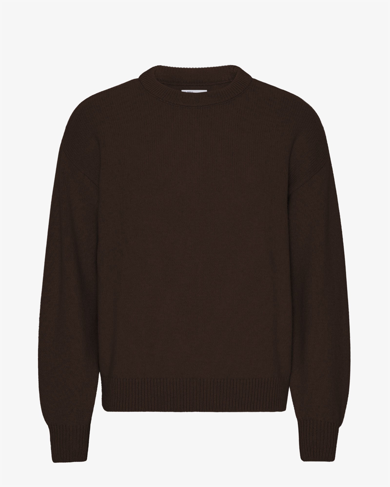 Oversized Merino Wool Crew - Coffee Brown