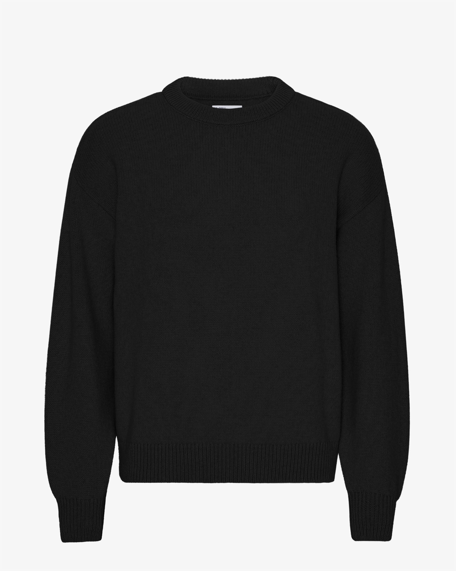 Oversized Merino Wool Crew - Deep Black