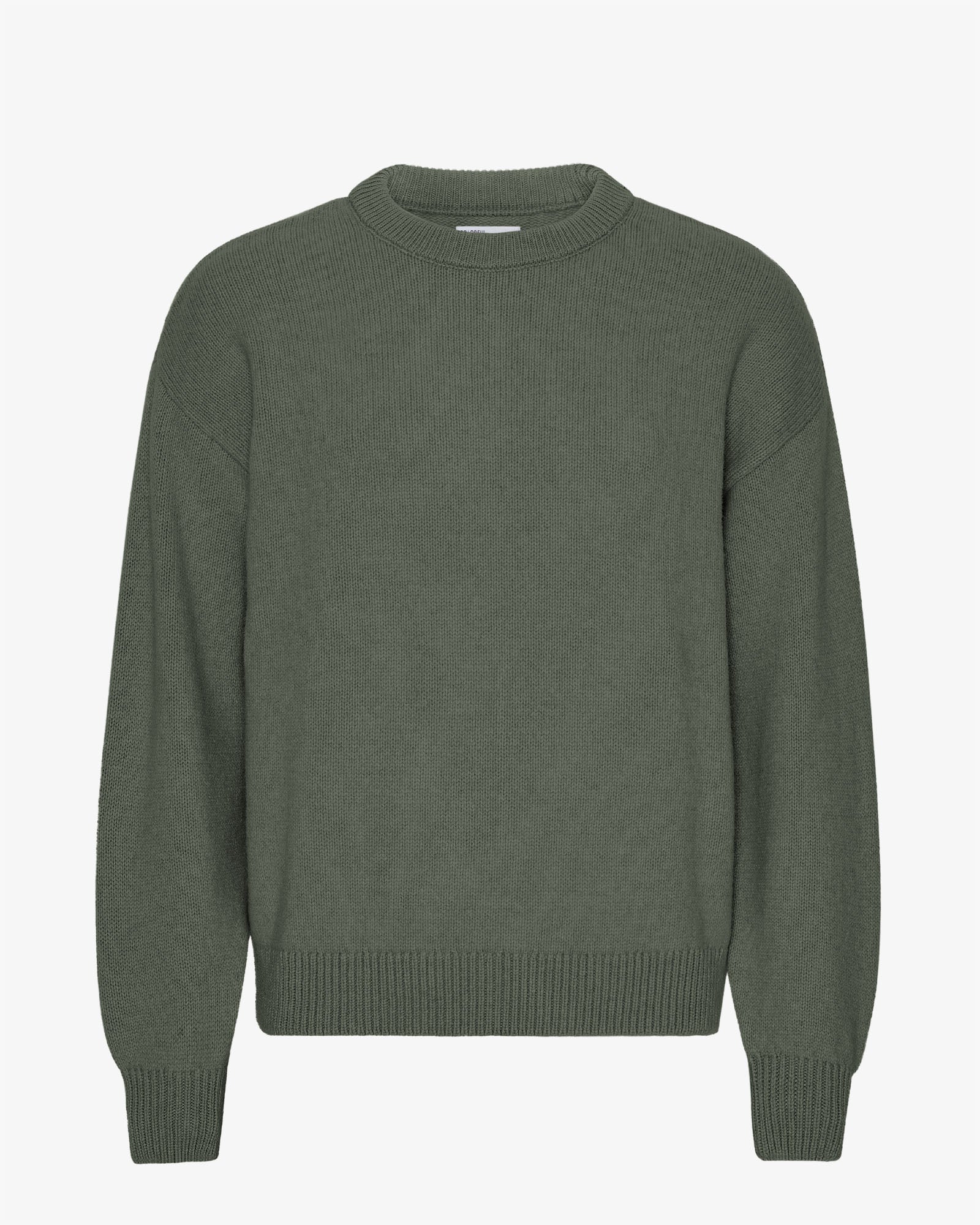 Oversized Merino Wool Crew - Dusty Olive