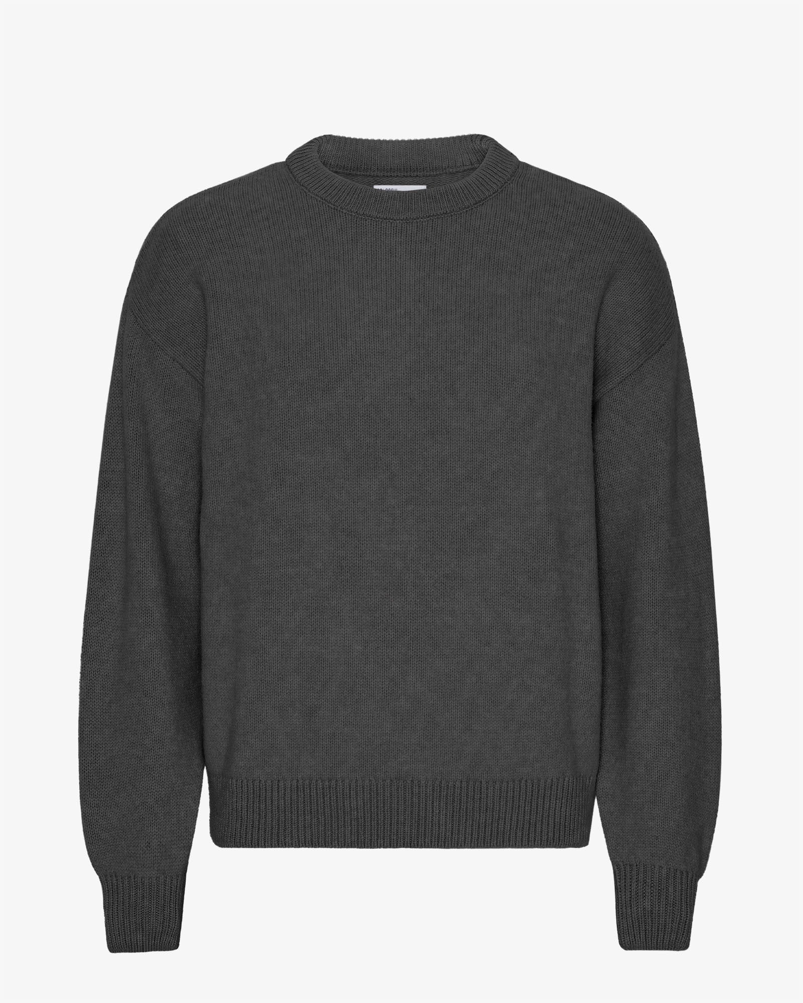 Oversized Merino Wool Crew - Lava Grey