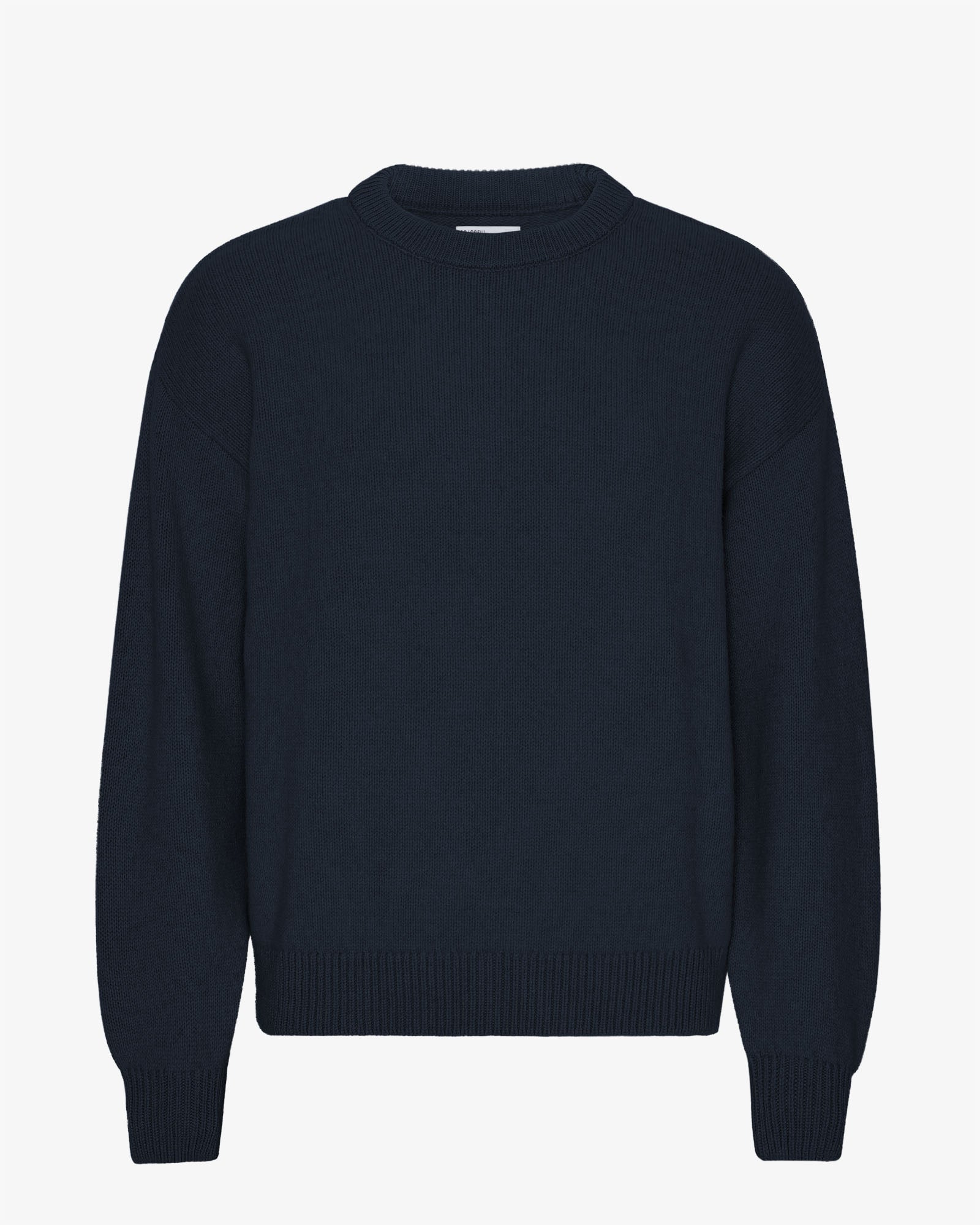 Oversized Merino Wool Crew - Navy Blue