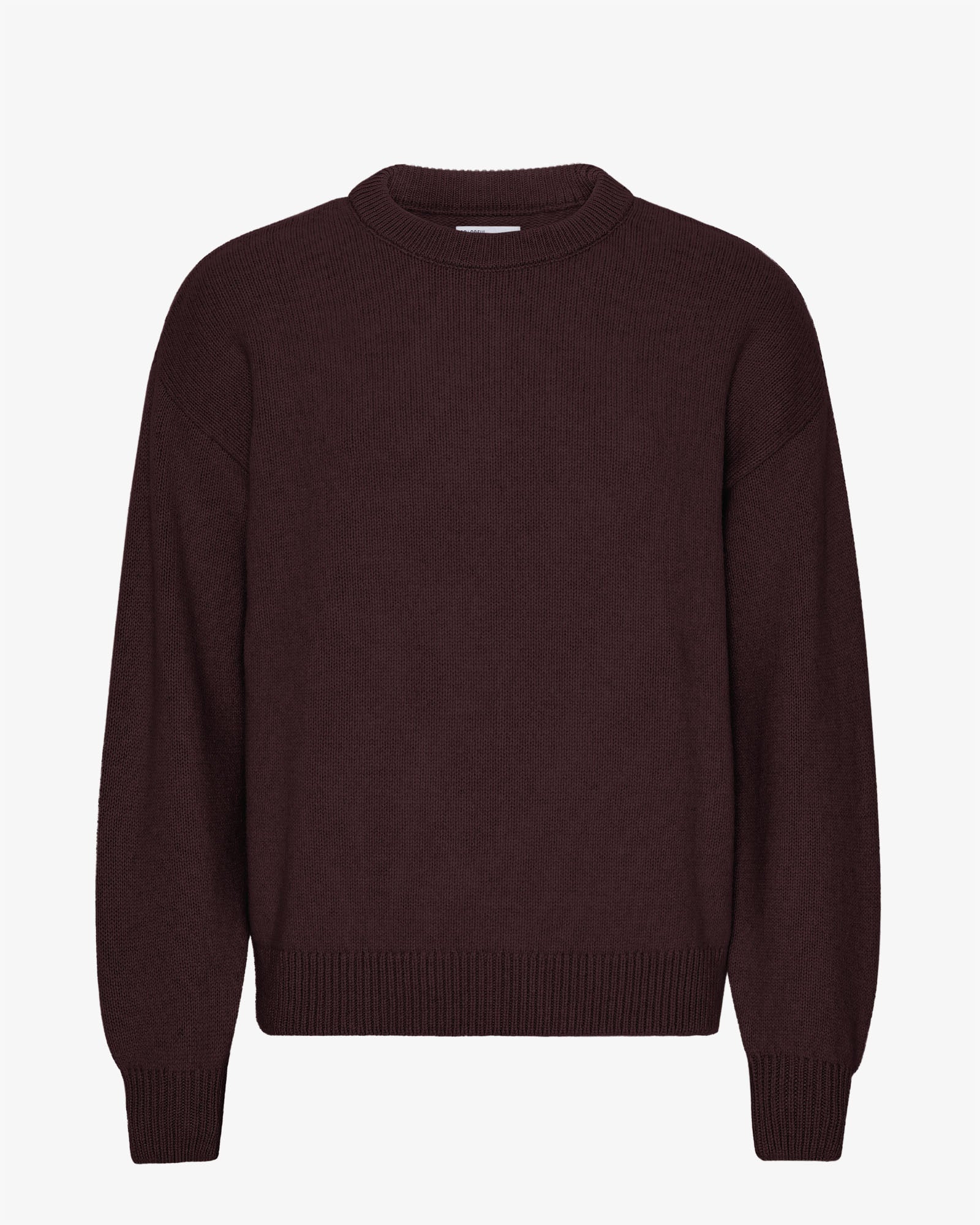 Oversized Merino Wool Crew - Oxblood Red