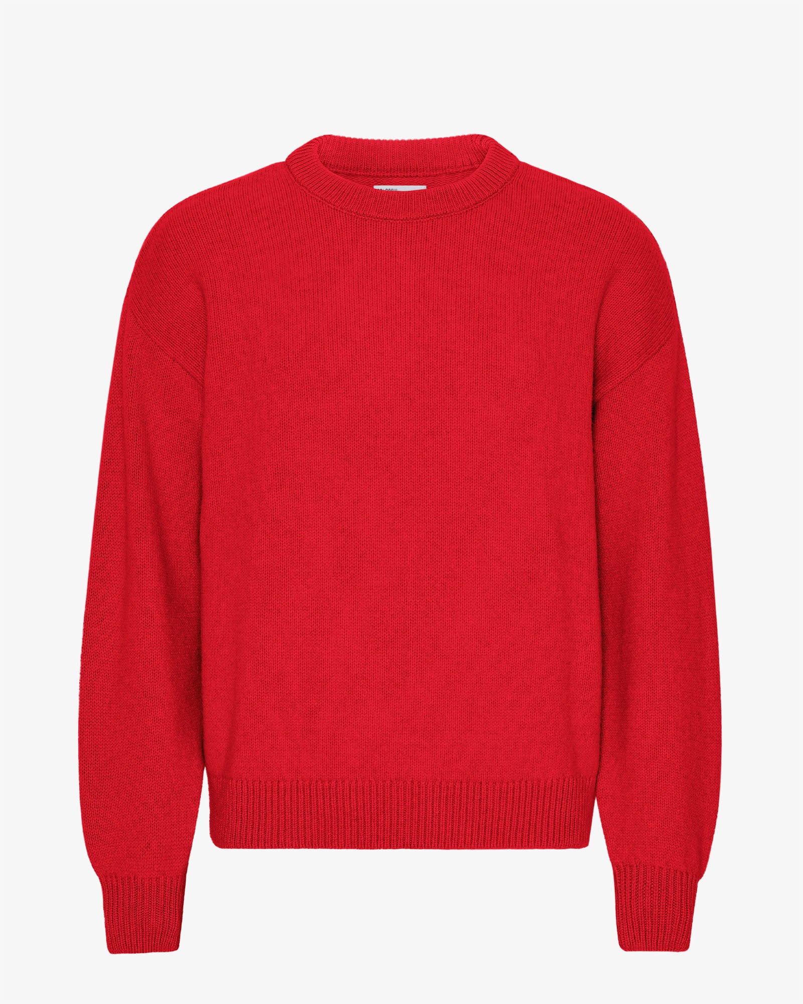 Oversized Merino Wool Crew - Scarlet Red