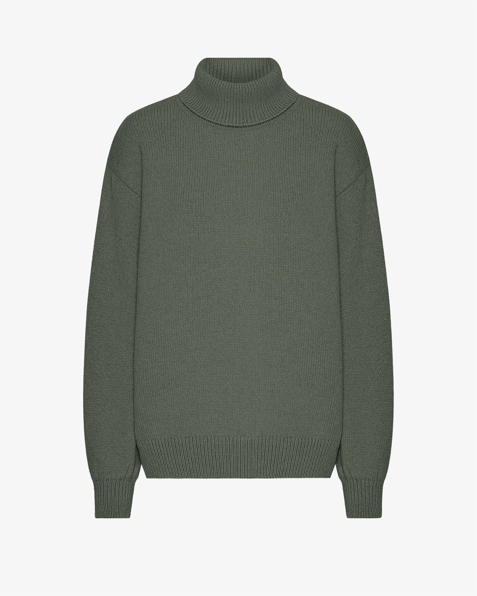 Merino Wool Turtleneck - Dusty Olive