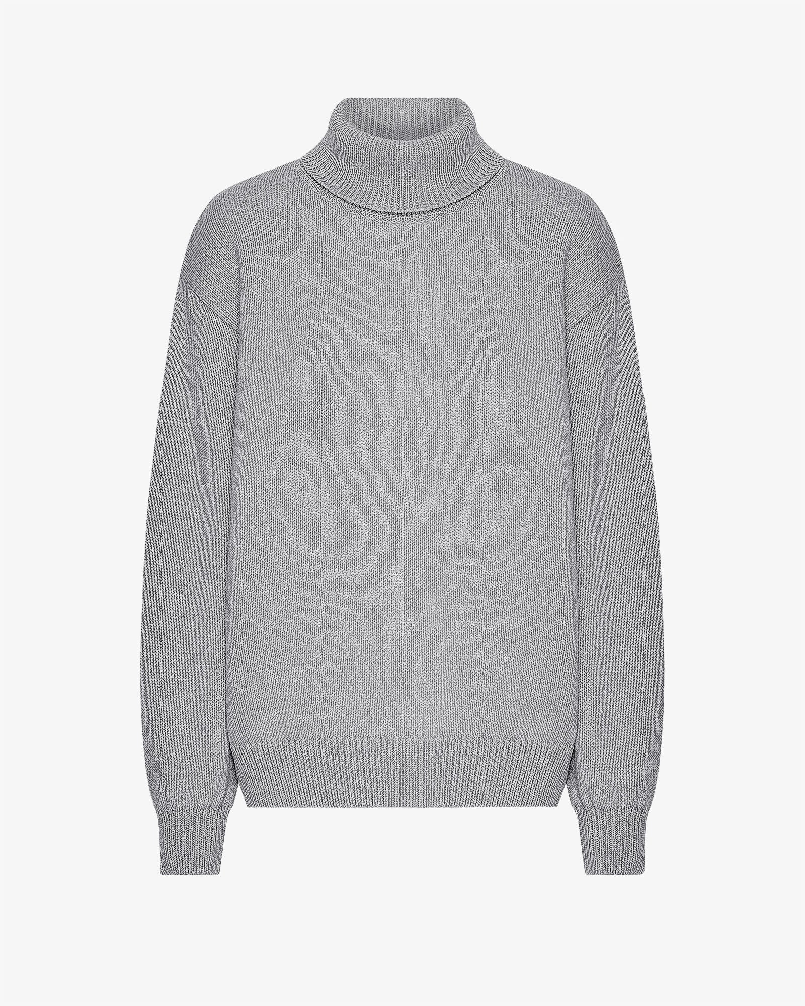 Merino Wool Turtleneck - Heather Grey