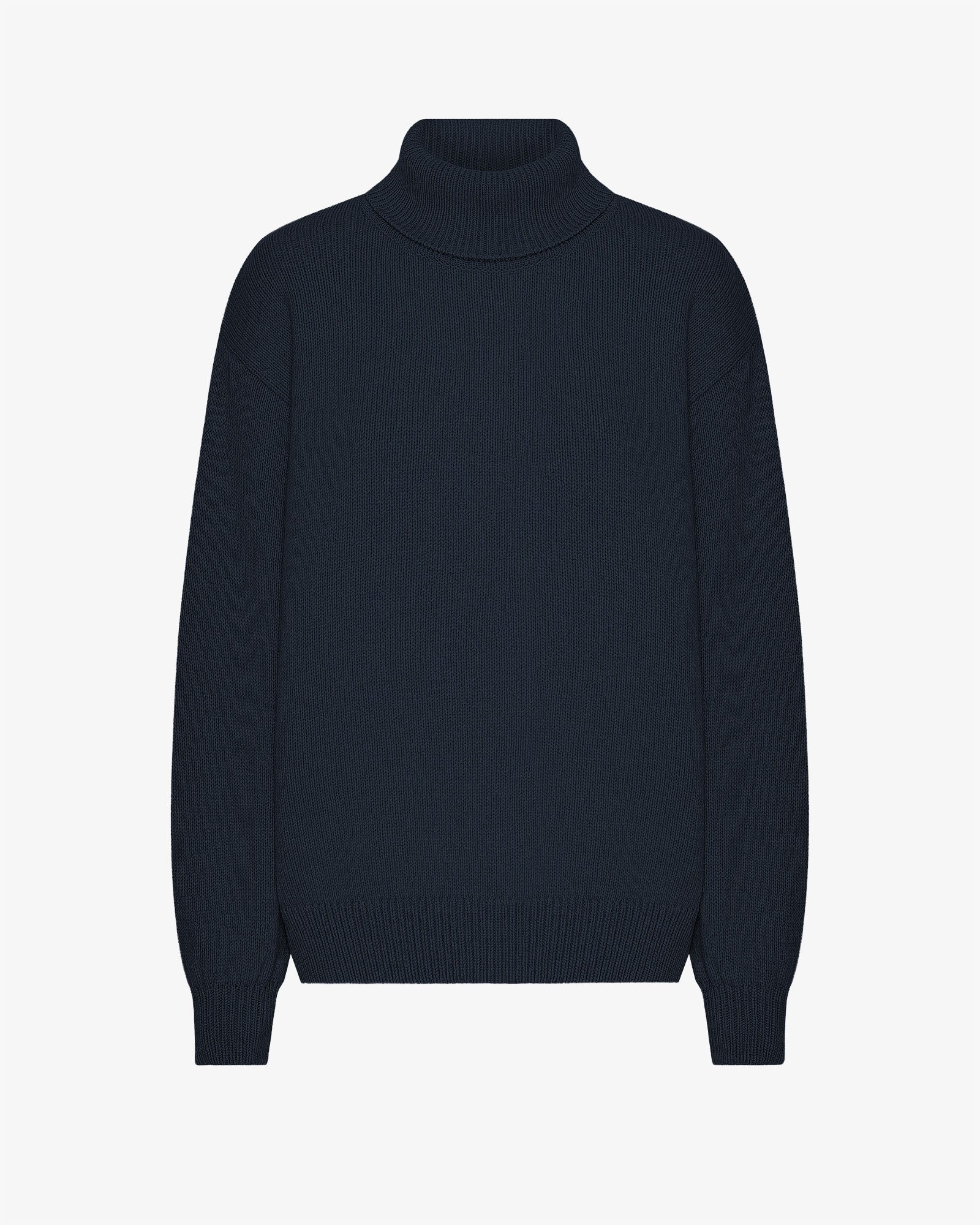 Merino Wool Turtleneck - Navy Blue