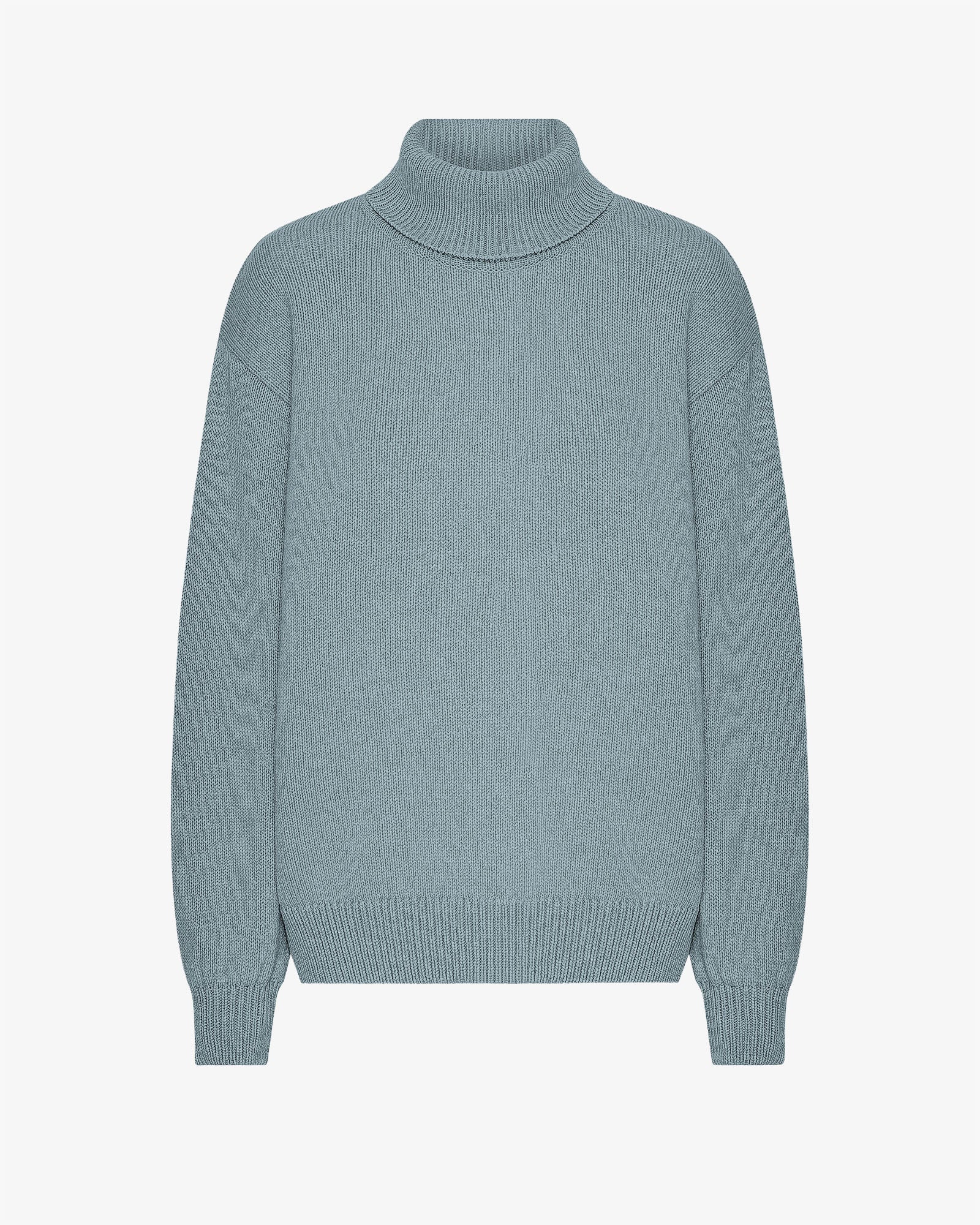 Merino Wool Turtleneck - Stone Blue