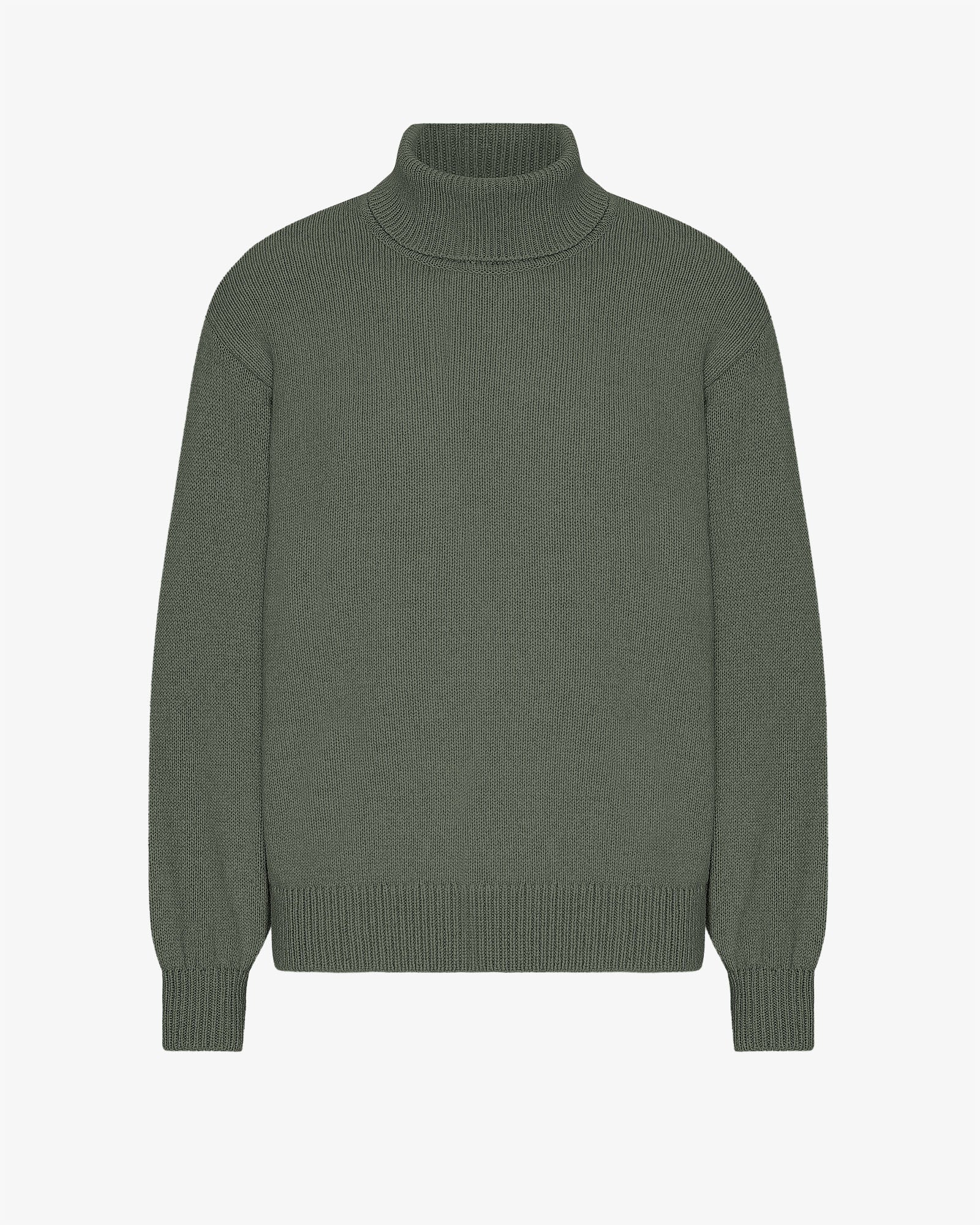 Merino Wool Turtleneck - Dusty Olive