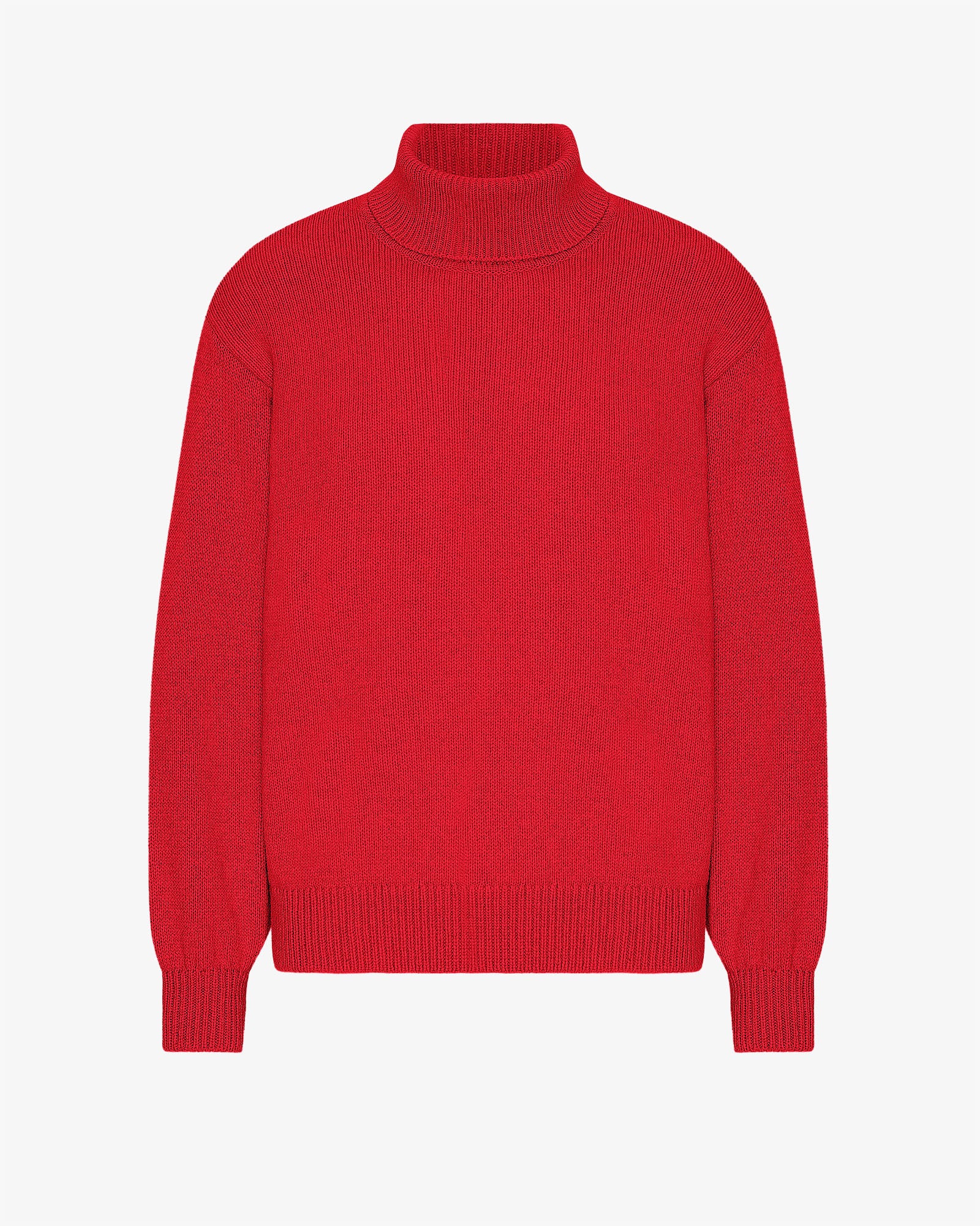 Merino Wool Turtleneck - Scarlet Red