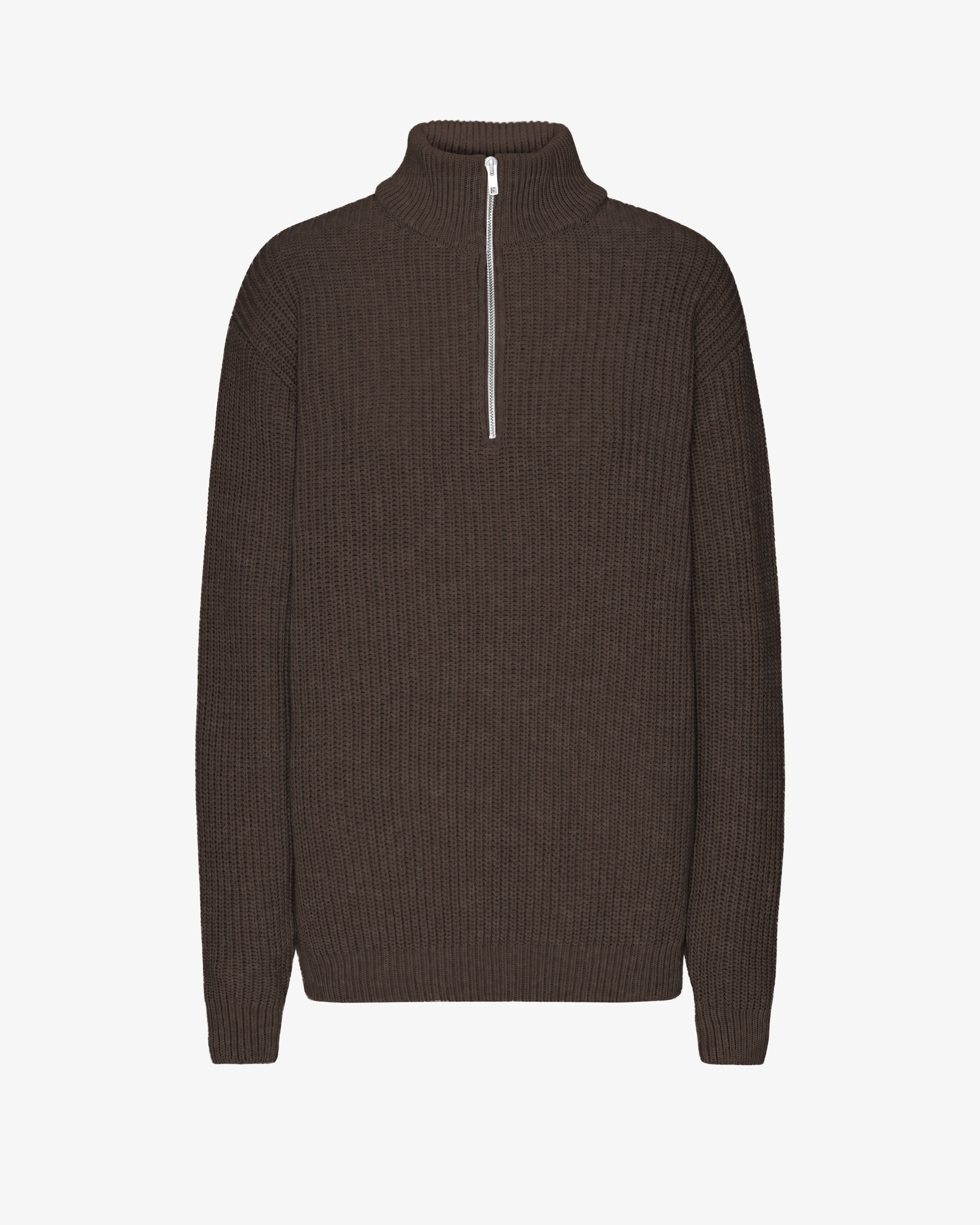 Merino Quarter Zip - Coffee Brown