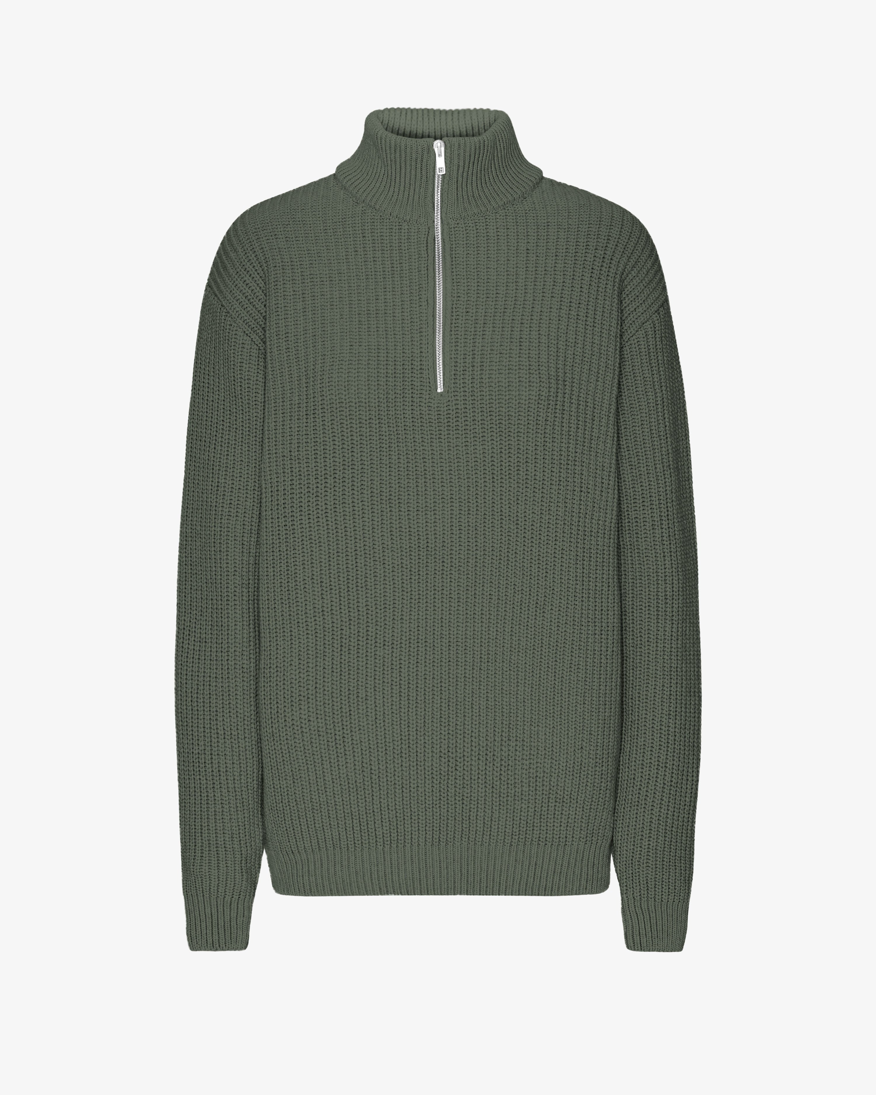 Merino Quarter Zip - Dusty Olive