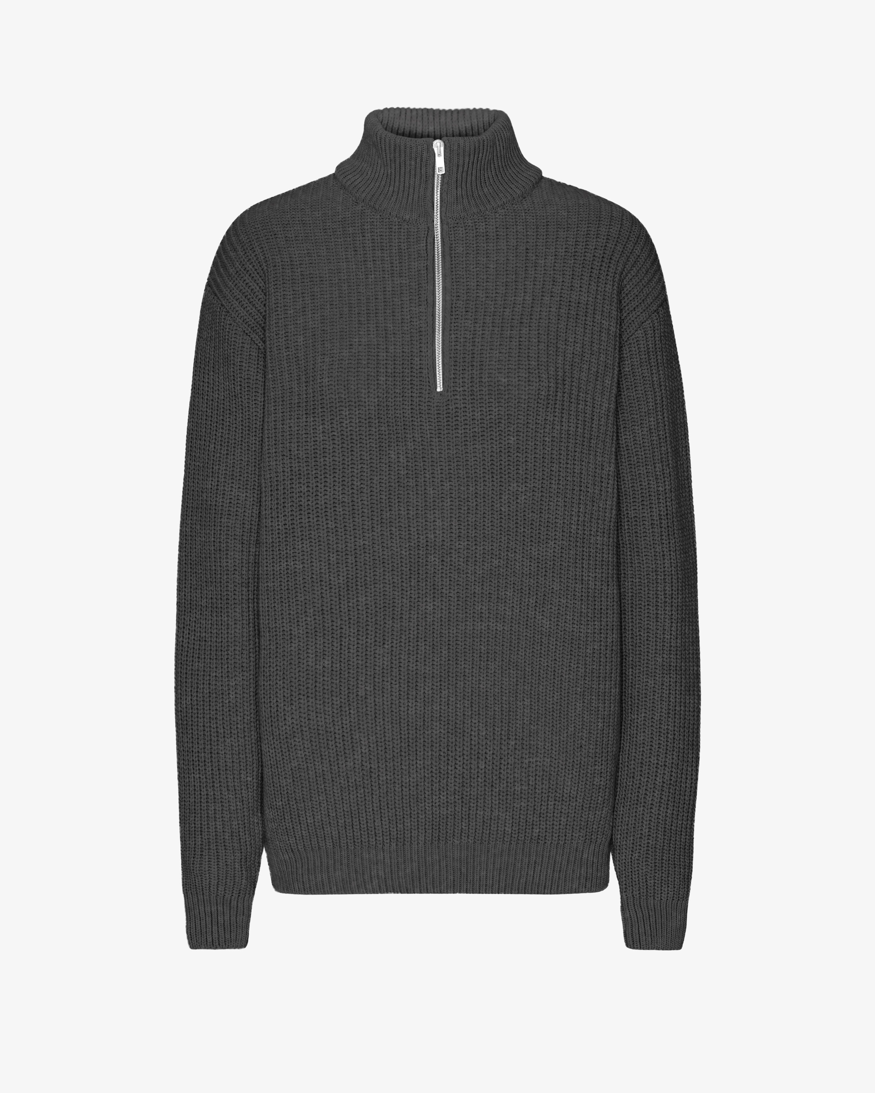 Merino Quarter Zip - Lava Grey