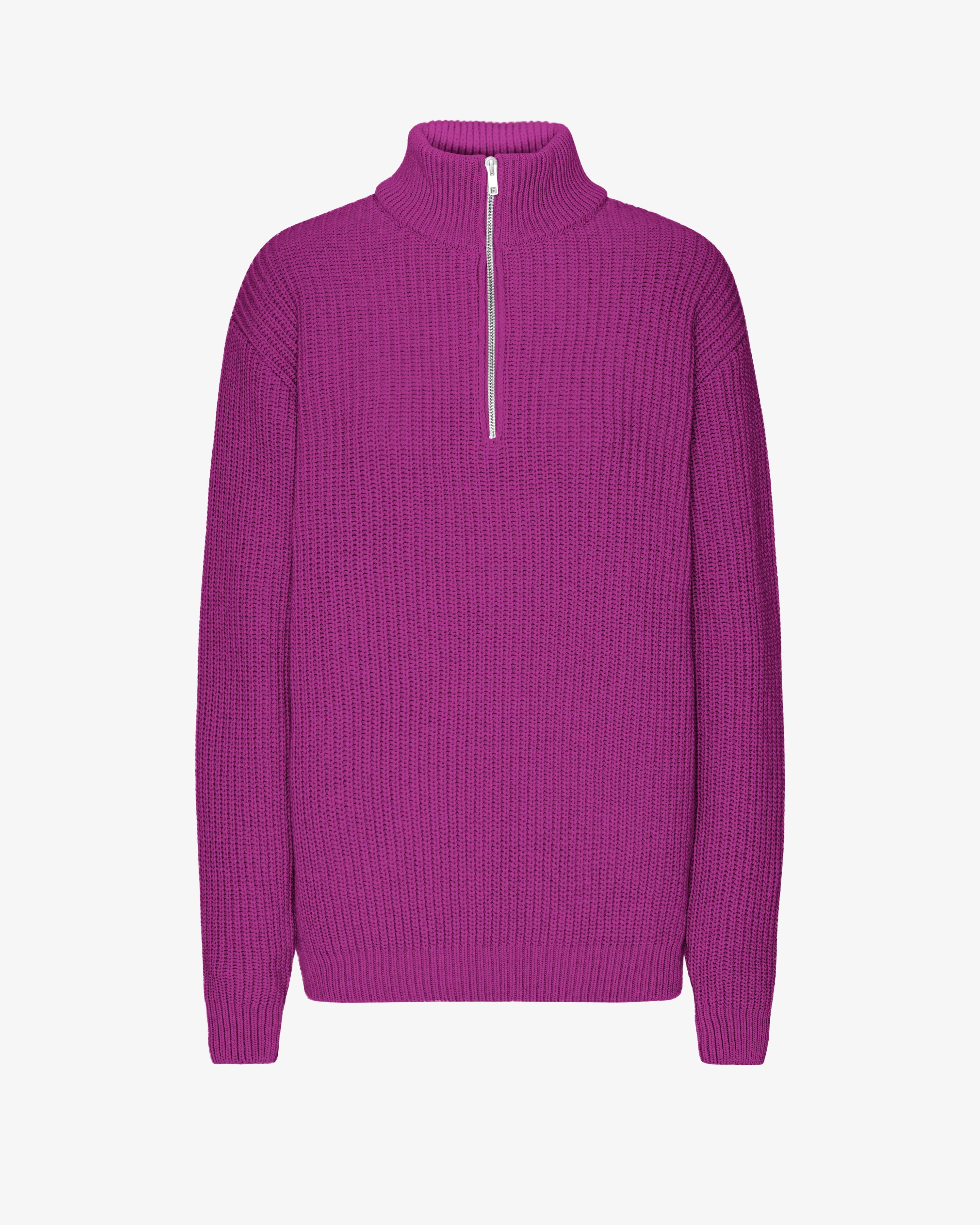 Merino Quarter Zip - Magenta Blaze