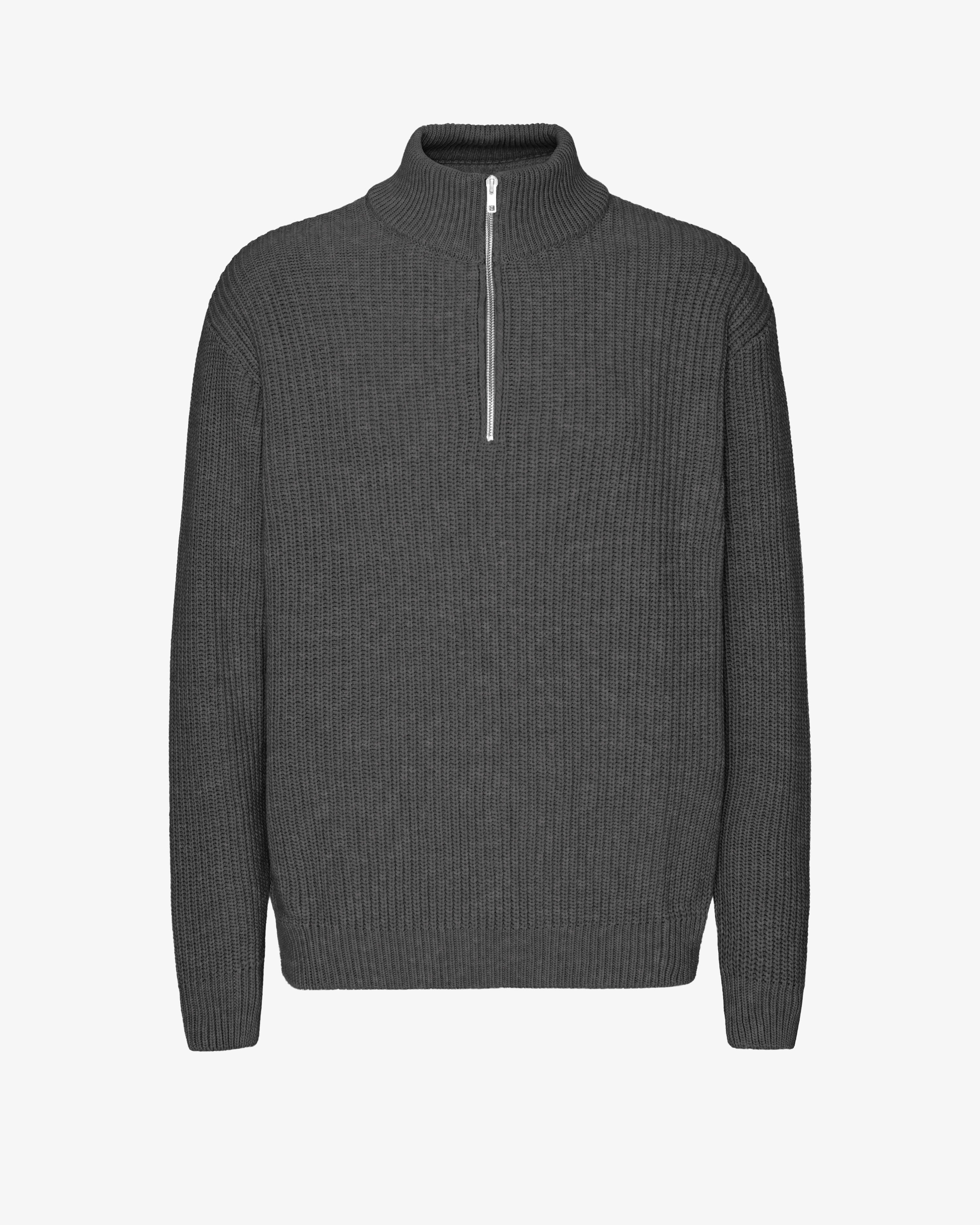 Merino Quarter Zip - Lava Grey