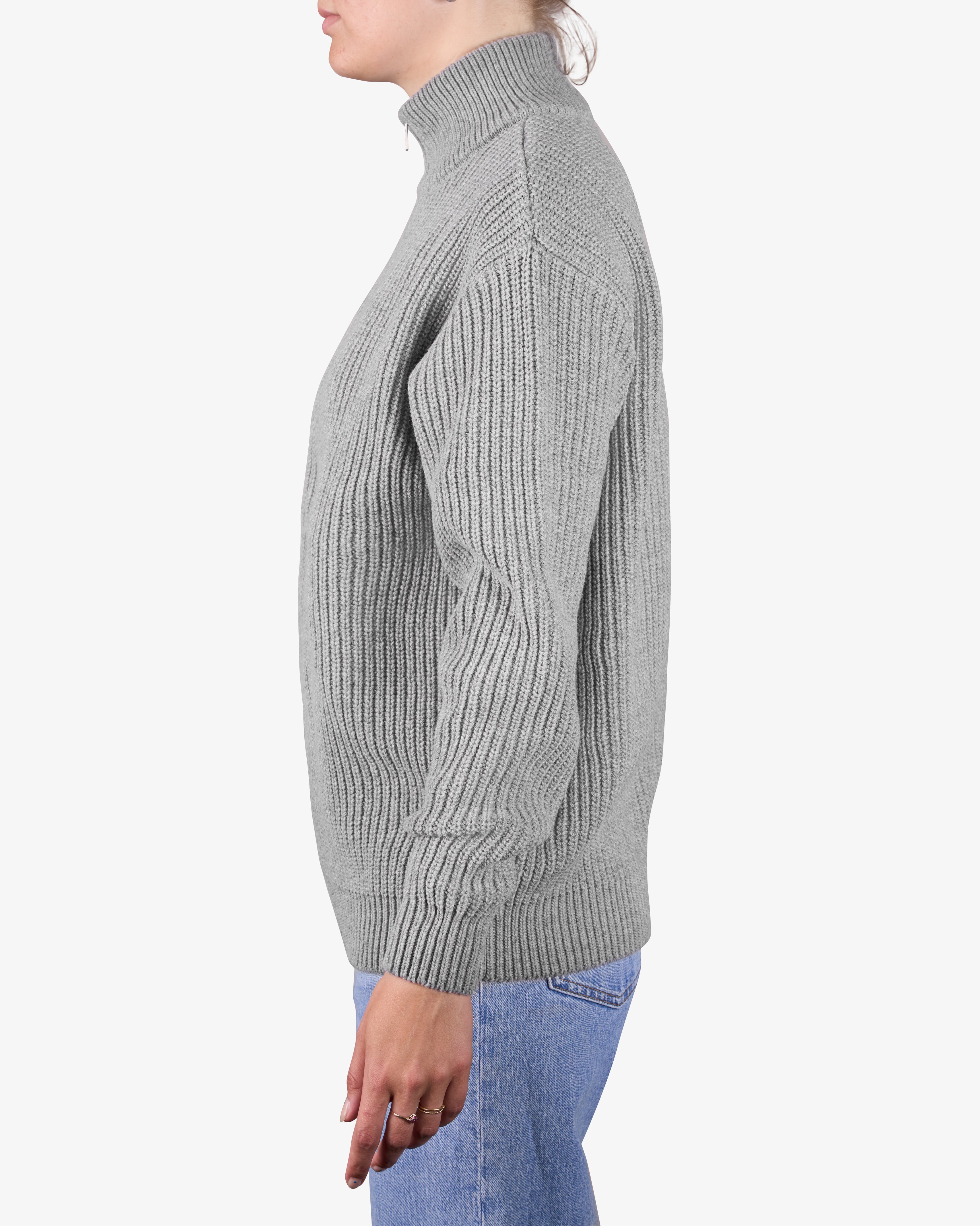 Merino Quarter Zip - Heather Grey